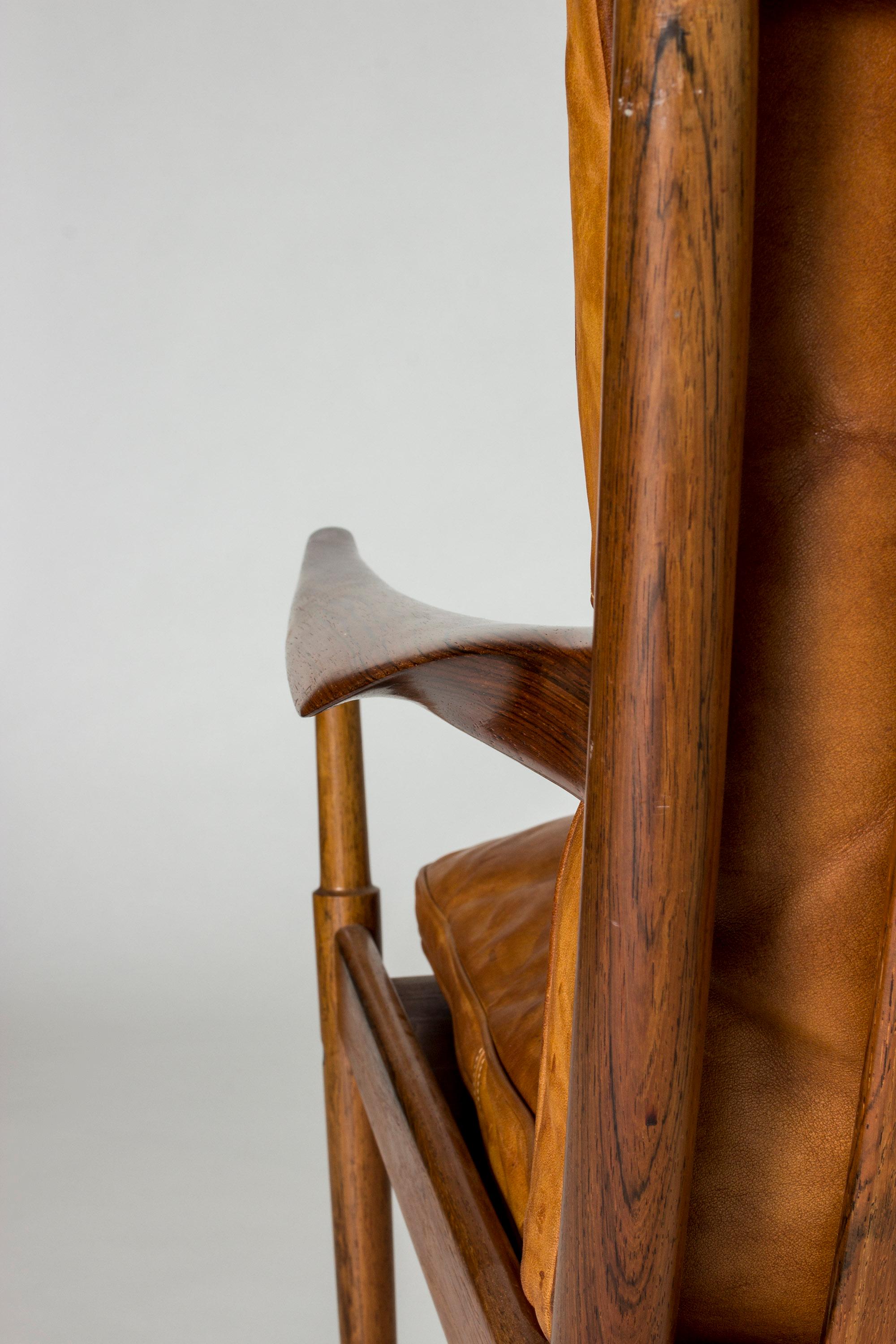 Pair of Rosewood and Leather “Samsö” Lounge Chairs by Ib Kofod Larsen 6