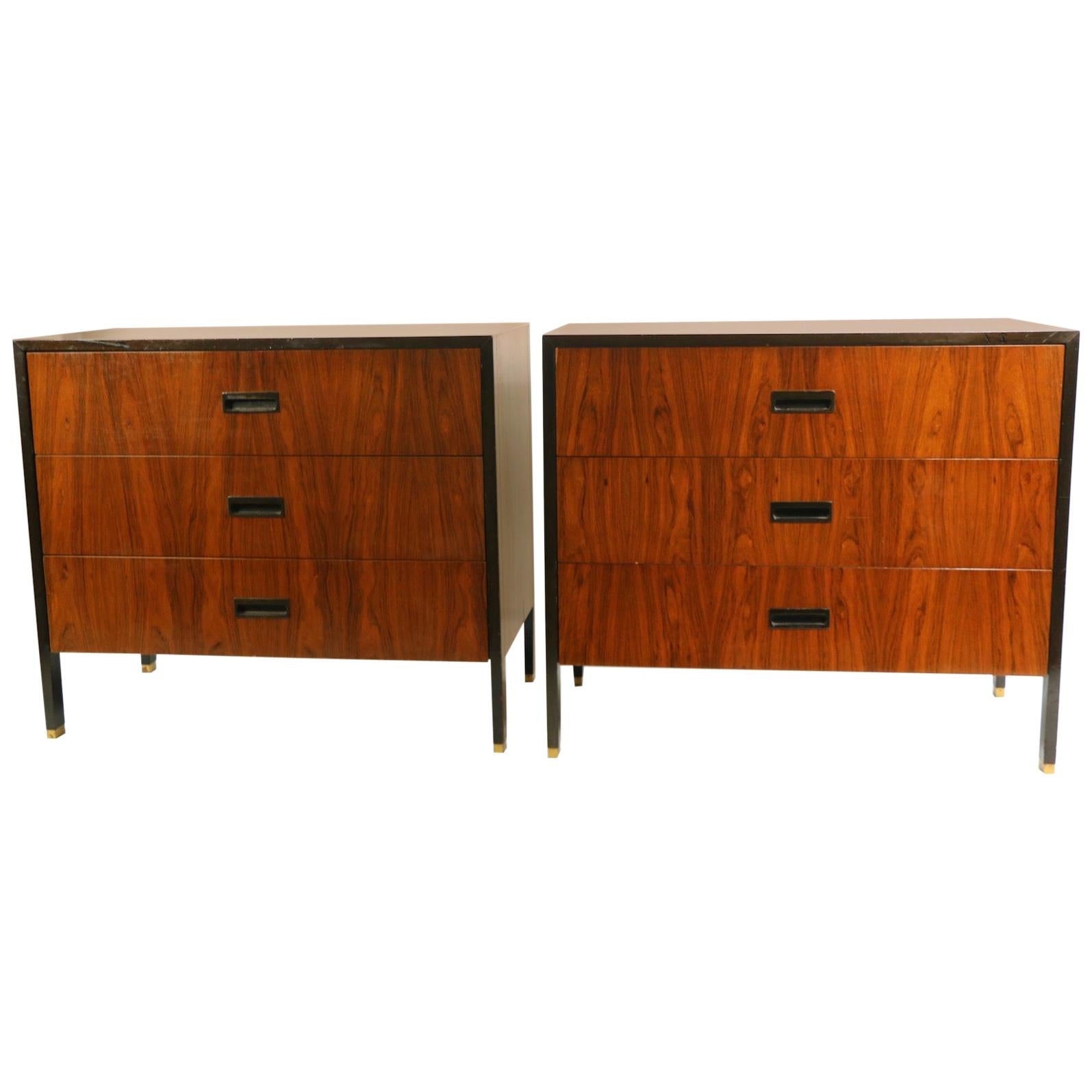 Pair of Rosewood and Mahogany Chests by Harvey Probber For Sale