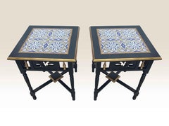 Pair of Rosewood and Tile Side Tables, 1970s