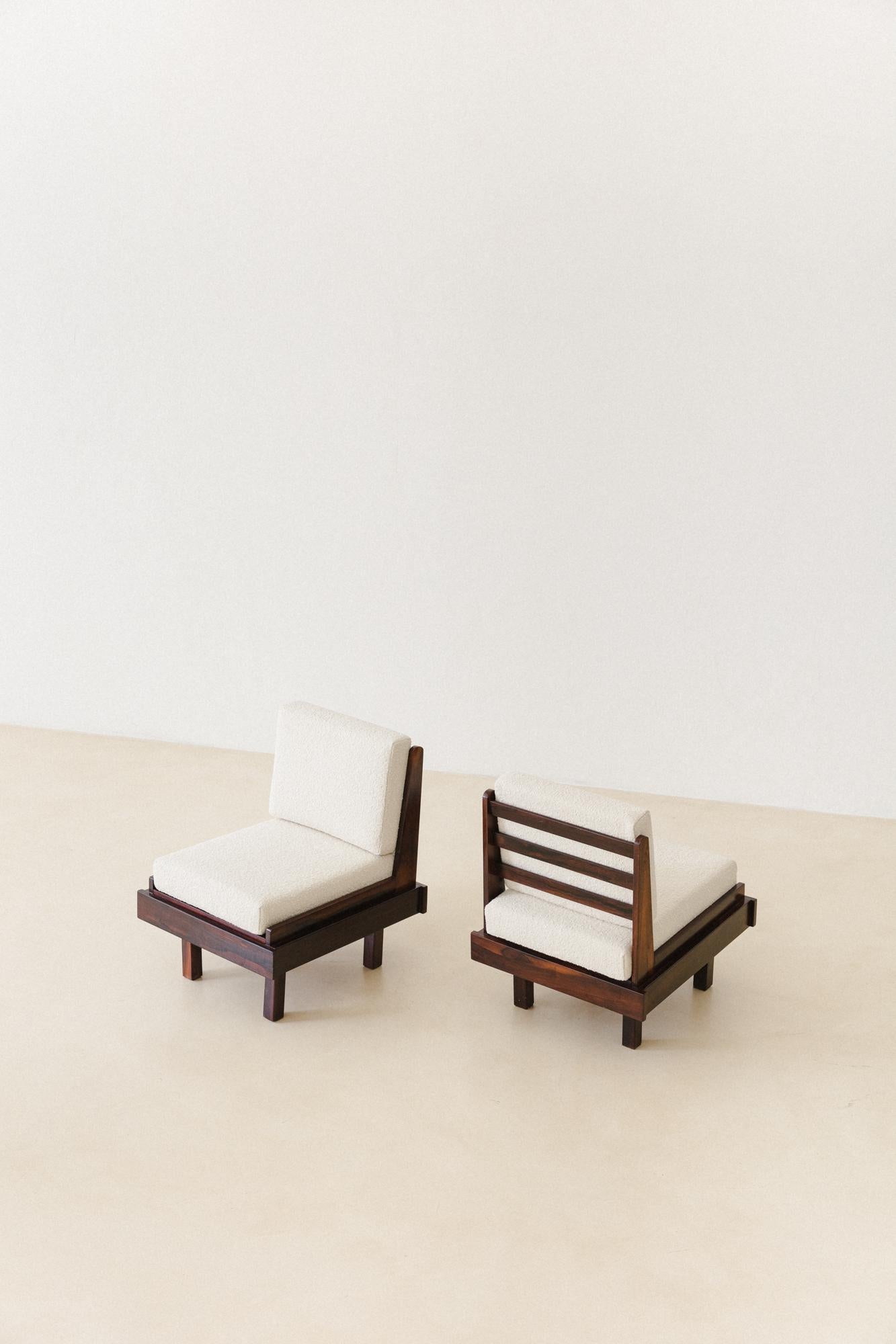 Mid-20th Century Pair of Rosewood Armchairs by Celina Decorações, Brazilian Mid Century, 1960s For Sale