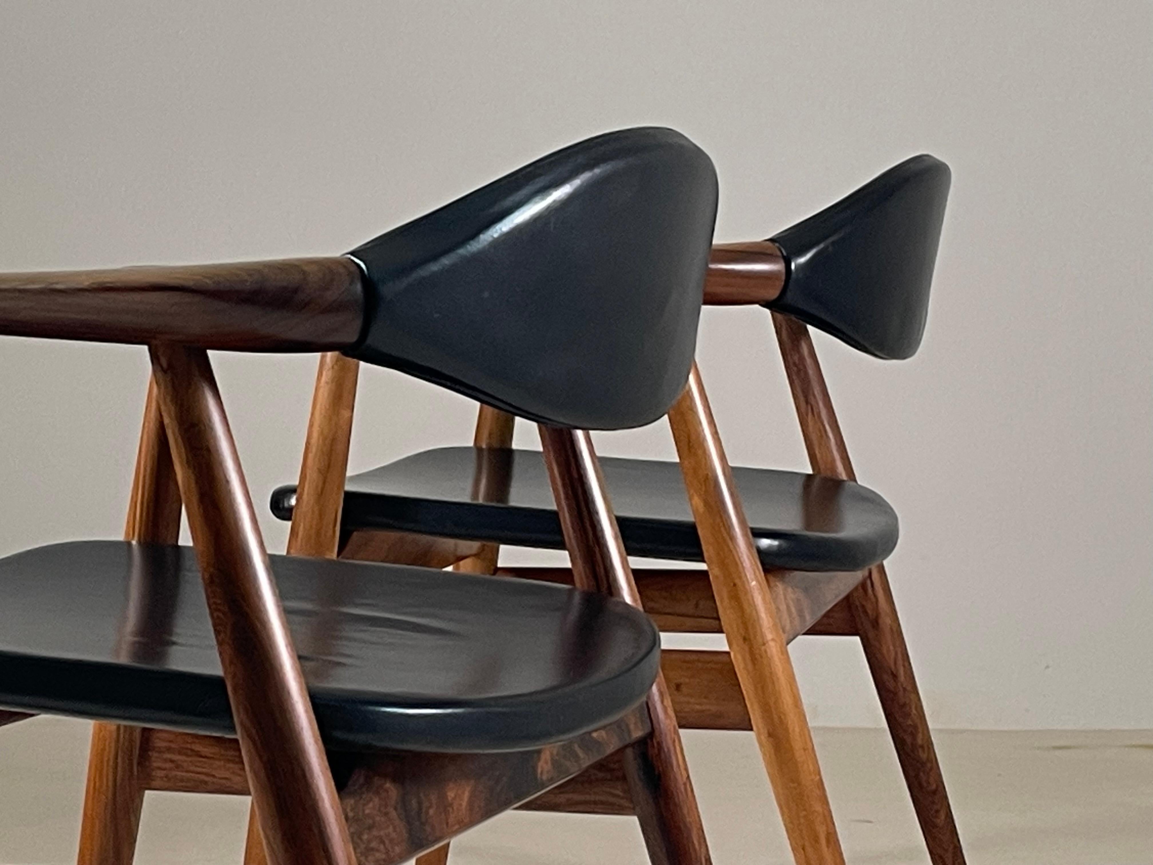 Pair of rosewood armchairs by Erik Kirkegaard for Glostrup, Denmark For Sale 9