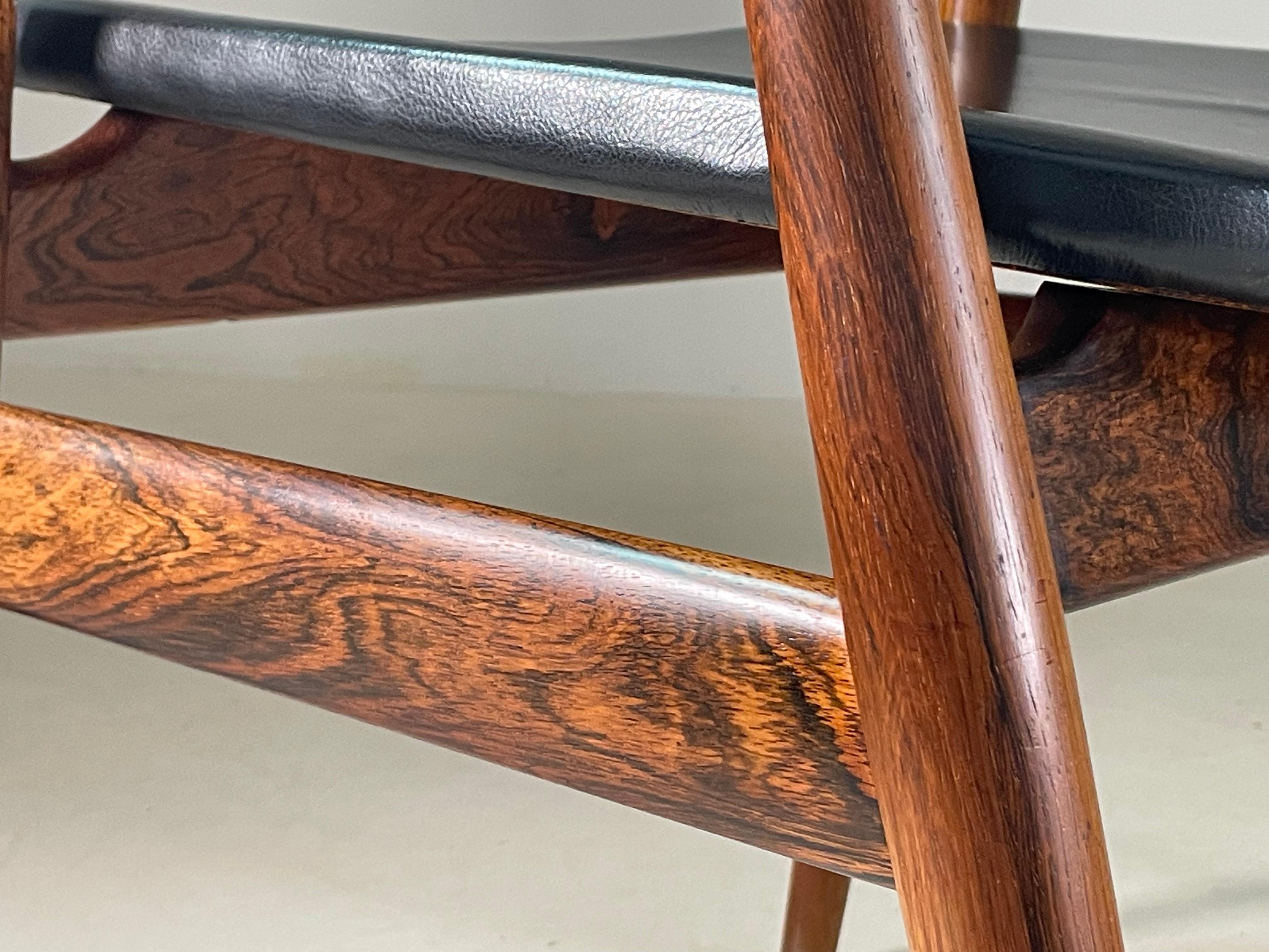 Pair of rosewood armchairs by Erik Kirkegaard for Glostrup, Denmark For Sale 2