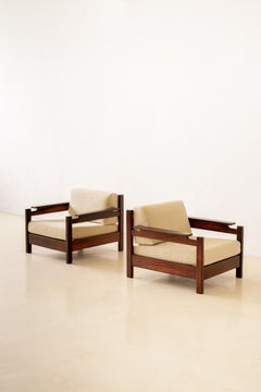 Pair of Rosewood Armchairs by Fatima Arquitetura e Interiores, 1960s, Brazil
