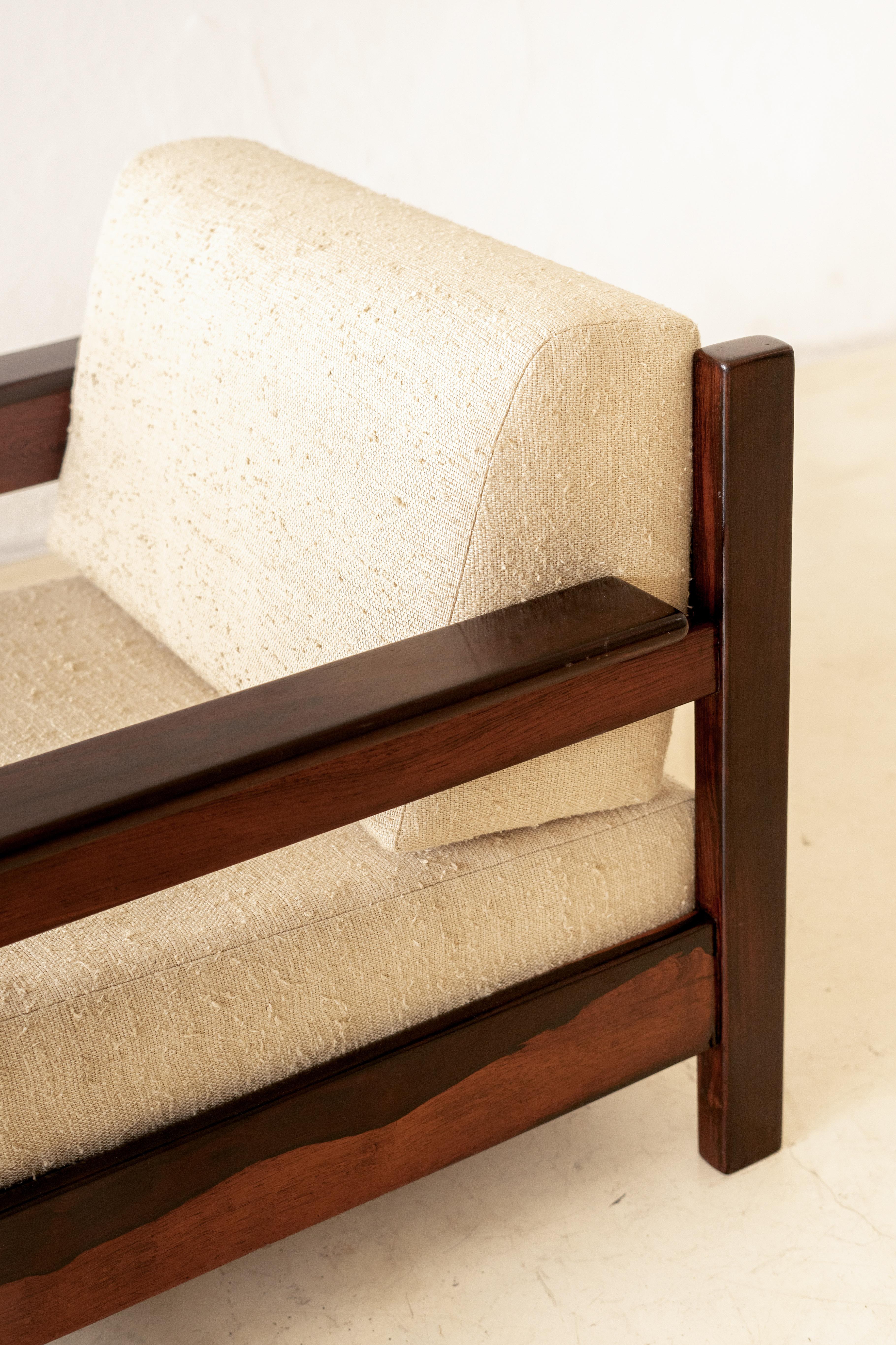 Mid-20th Century Pair of Rosewood Armchairs by Fatima Arquitetura e Interiores, 1960s, Brazil For Sale
