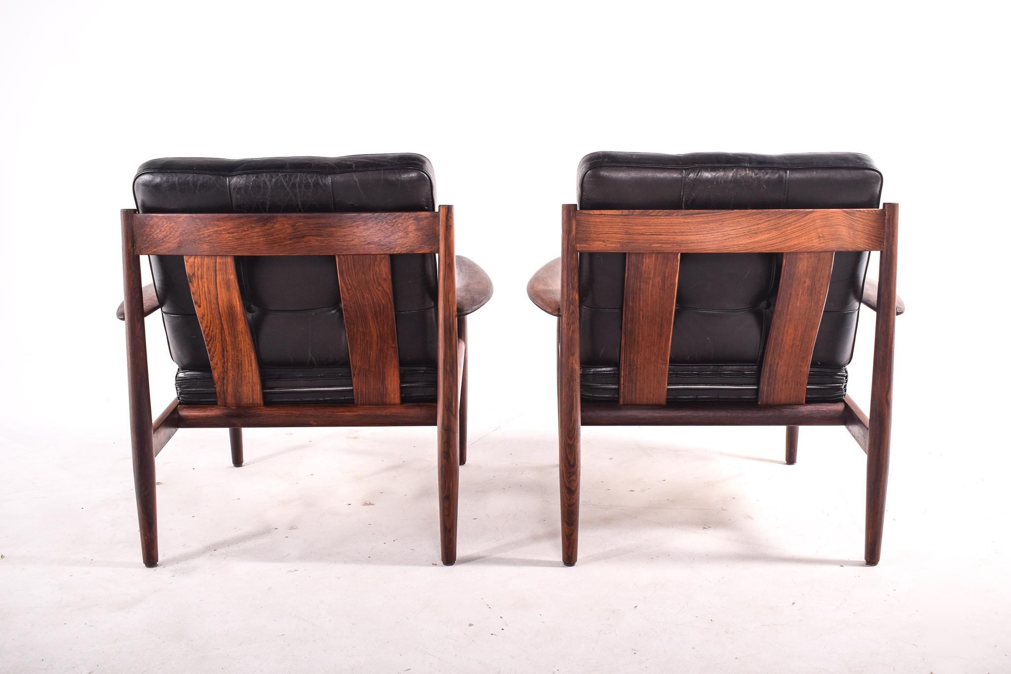 Pair of Rosewood Armchairs by Grete Jalk, Model 118 for France & Son, 1960s 2