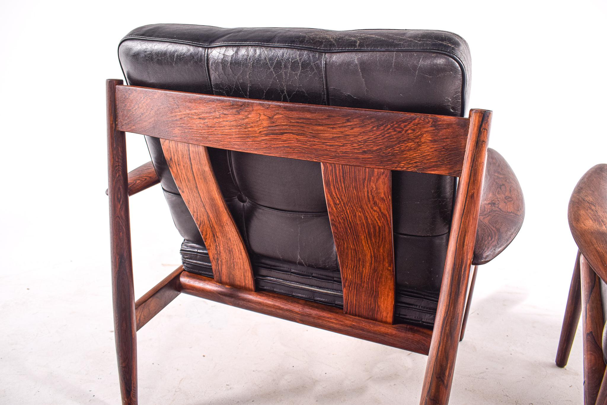 Pair of Rosewood Armchairs by Grete Jalk, Model 118 for France & Son, 1960s 3