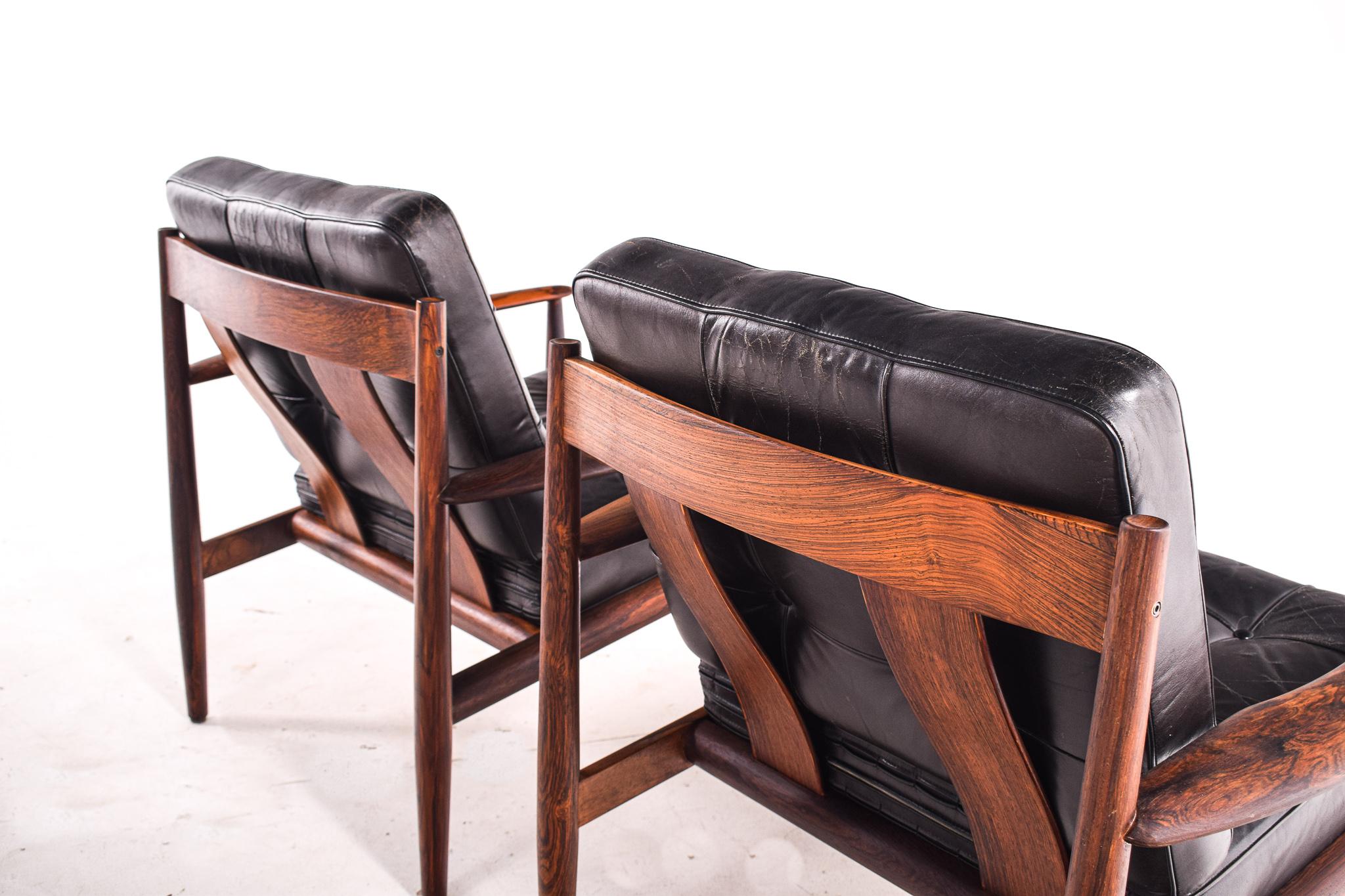 Pair of Rosewood Armchairs by Grete Jalk, Model 118 for France & Son, 1960s 6