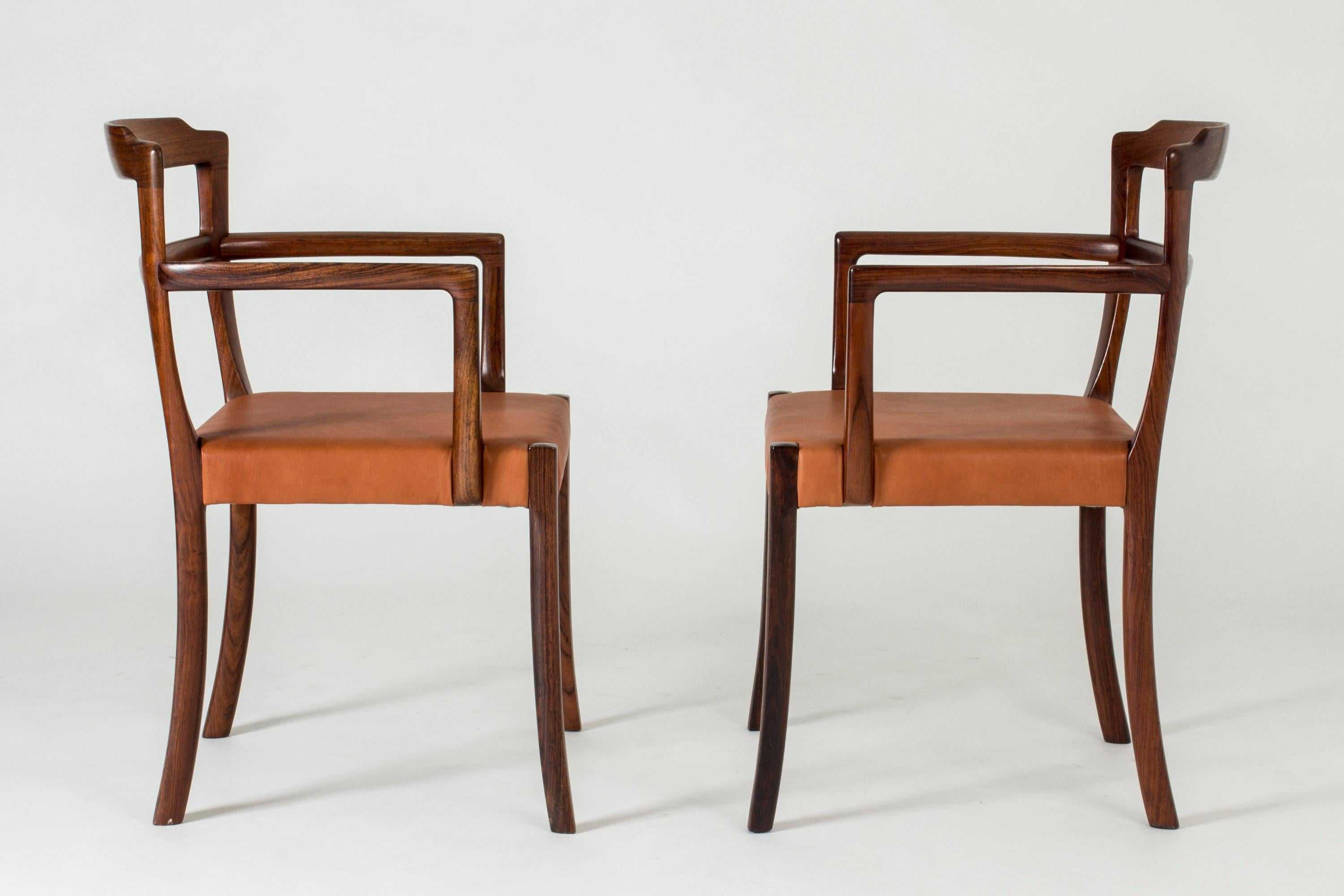 Scandinavian Modern Pair of Rosewood Armchairs by Ole Wanscher for AJ Iversen