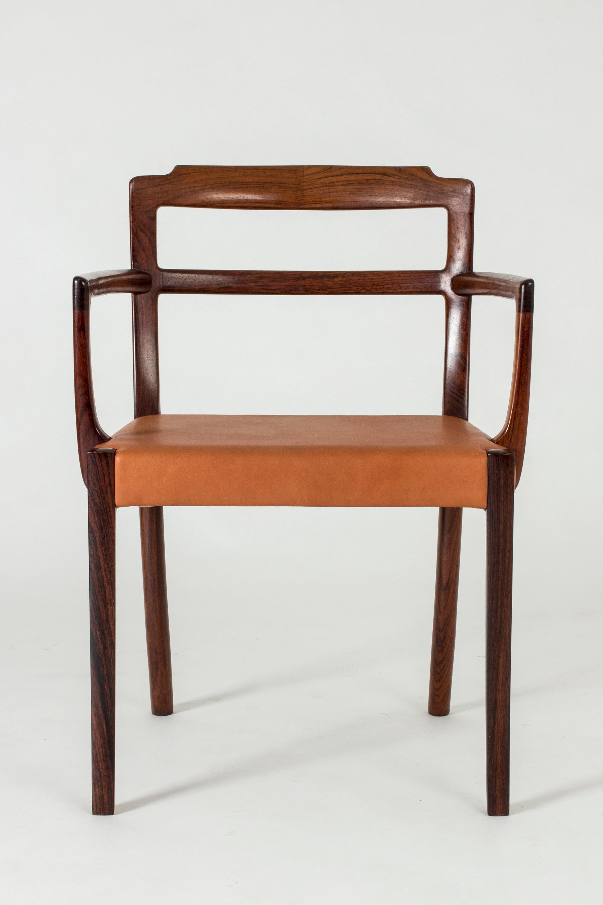 Pair of Rosewood Armchairs by Ole Wanscher for AJ Iversen In Good Condition In Stockholm, SE