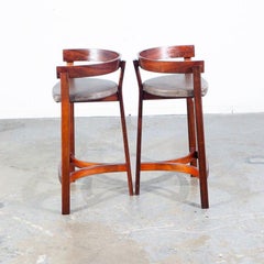 Paire de tabourets de bar en bois de rose par John Mortensen:: Danemark