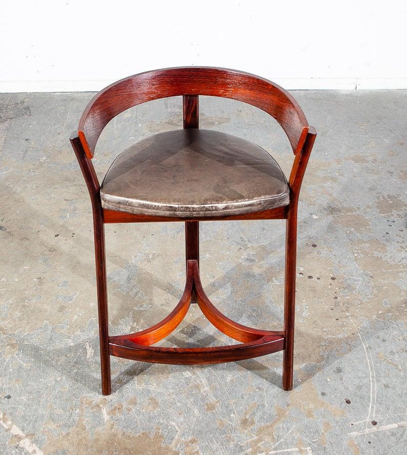 Mid-Century Modern Pair of Rosewood Bar Stools by John Mortensen, Denmark