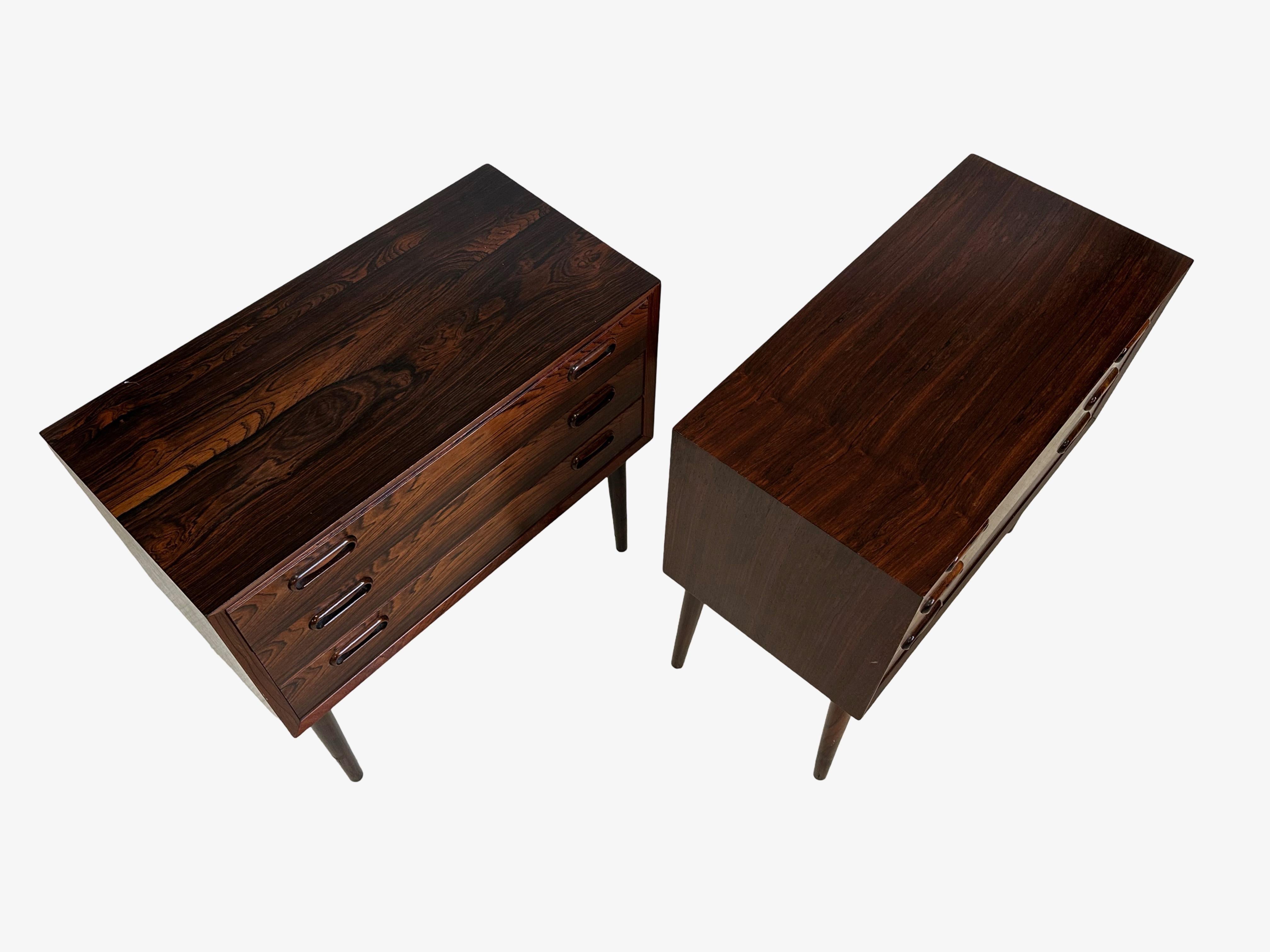 Pair of rosewood bed side tables, Denmark 1960. In Good Condition In København K, DK