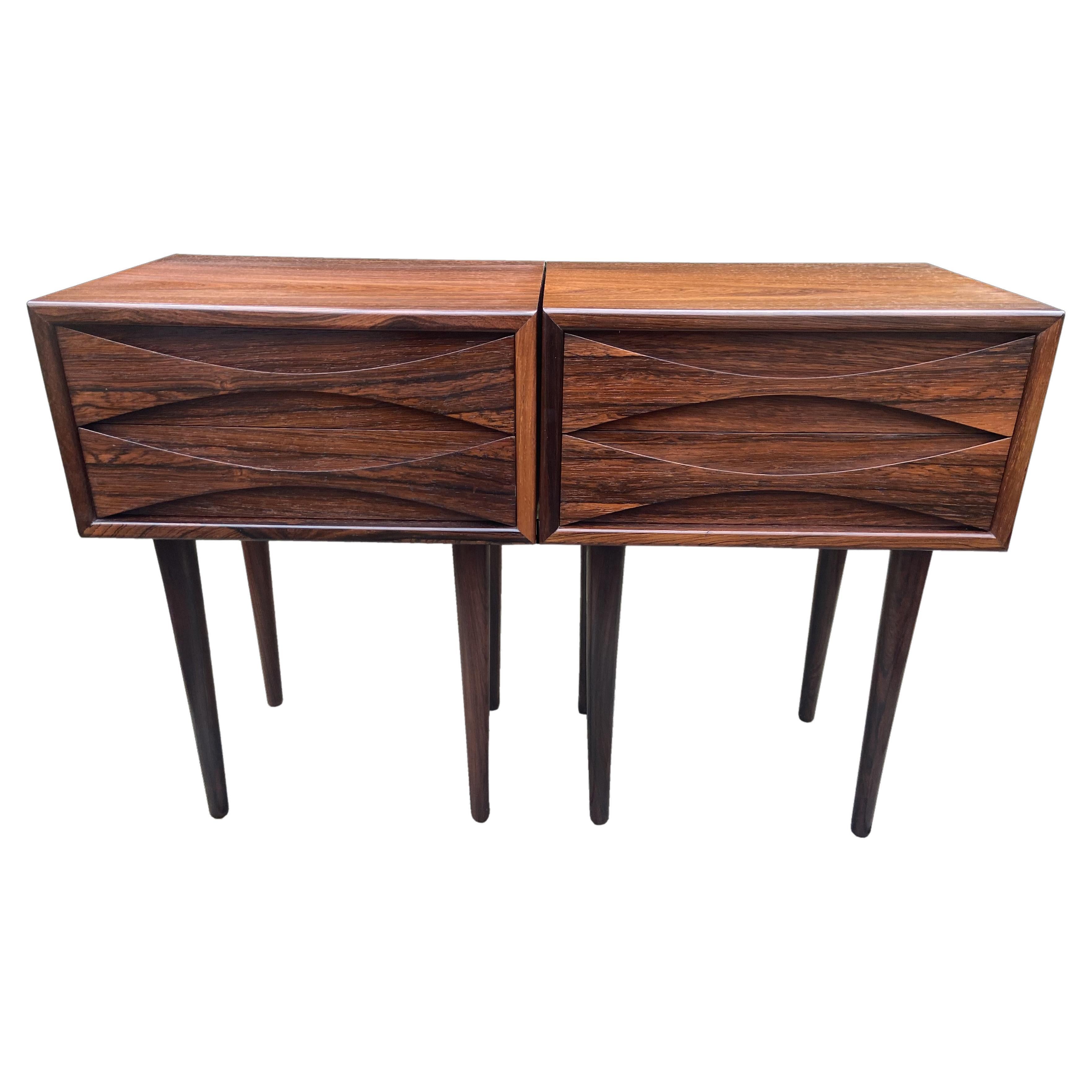 Pair of Rosewood Bedside Tables by Niels Clausen for N.C.Mobler