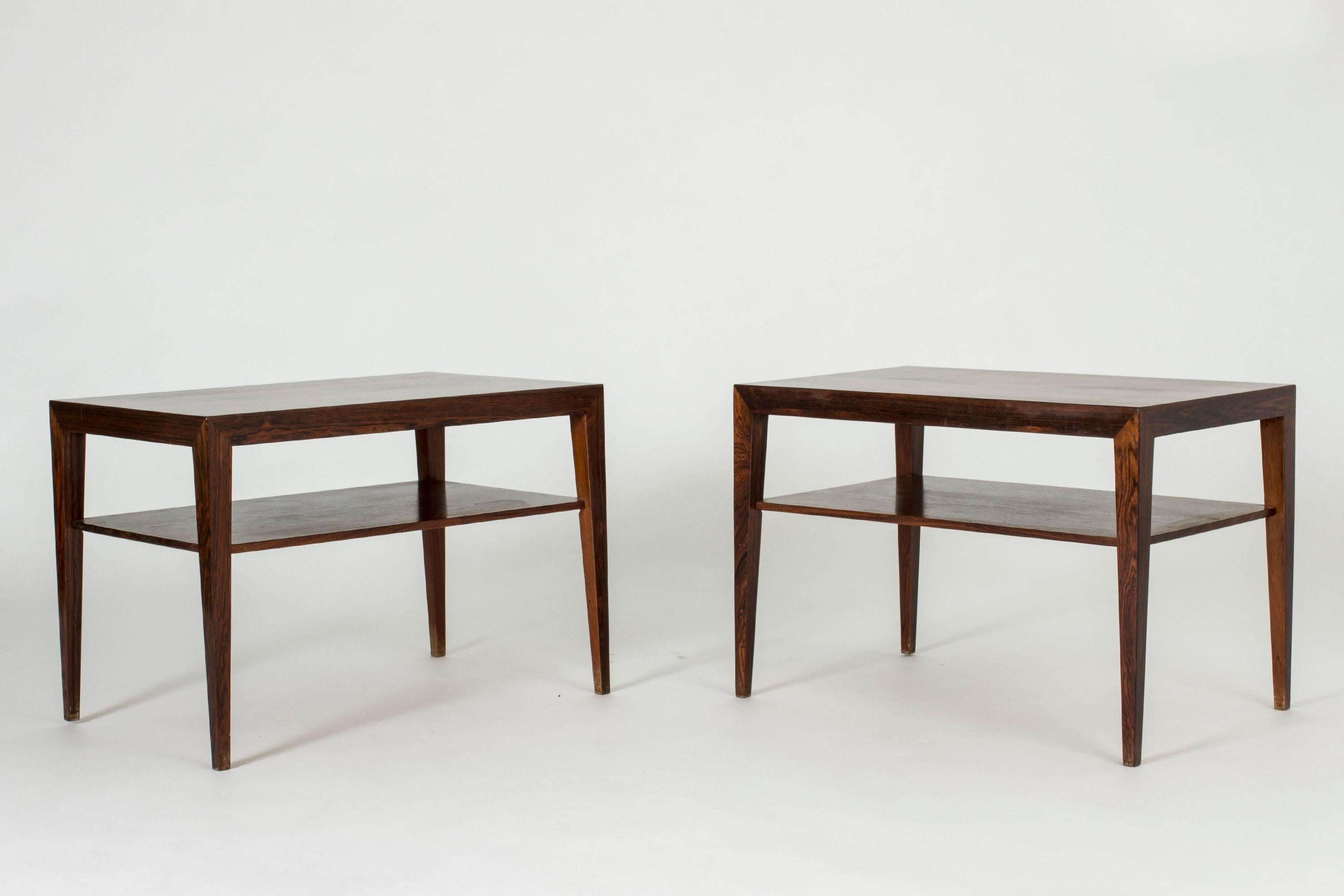 Swedish Pair of Rosewood Bedside Tables by Severin Hansen