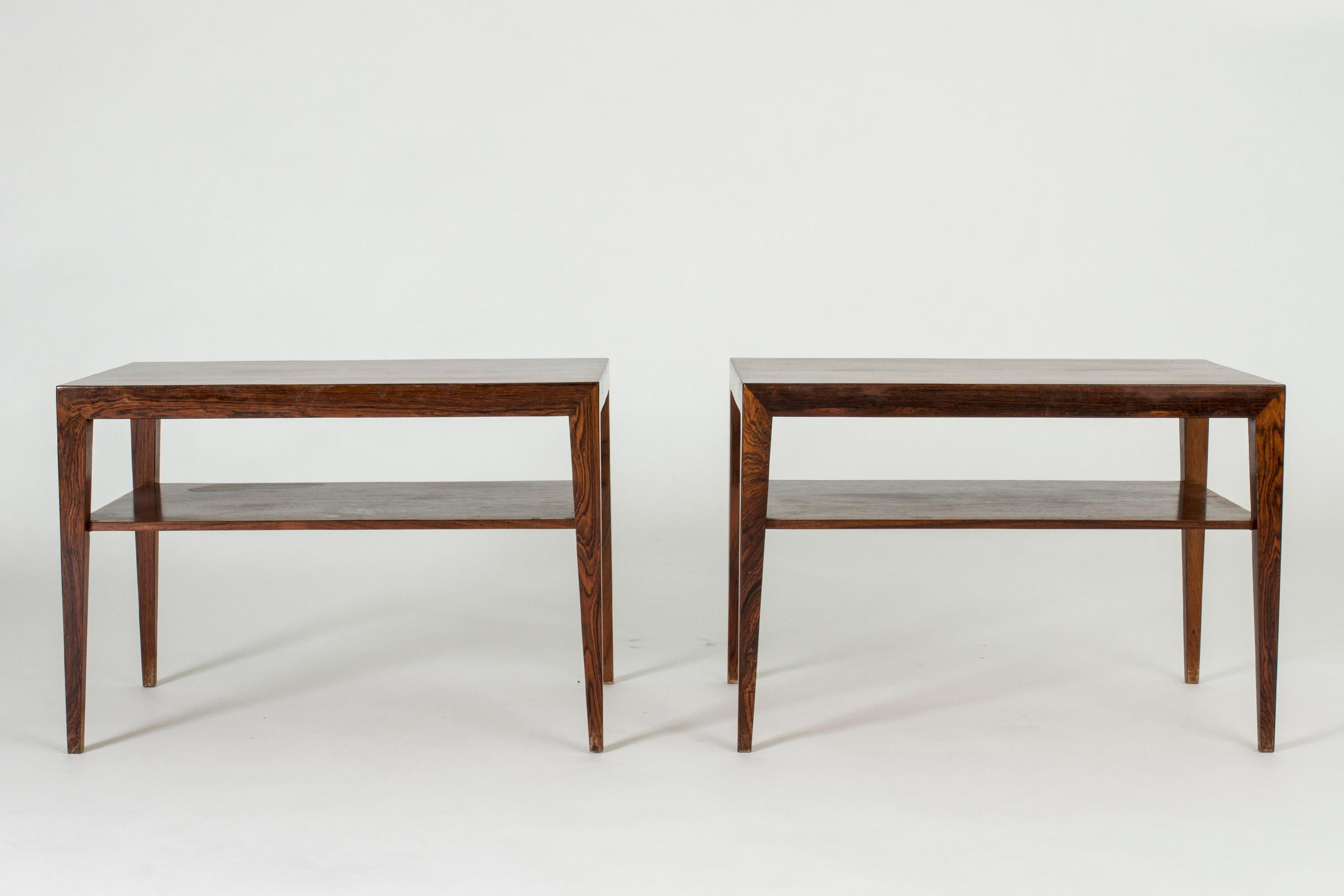 Mid-20th Century Pair of Rosewood Bedside Tables by Severin Hansen