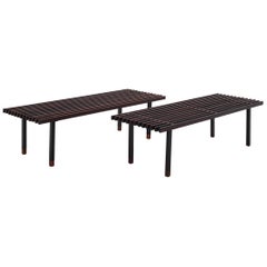 Pair of Rosewood Benches by Campo & Graffi, Italy, 1950s