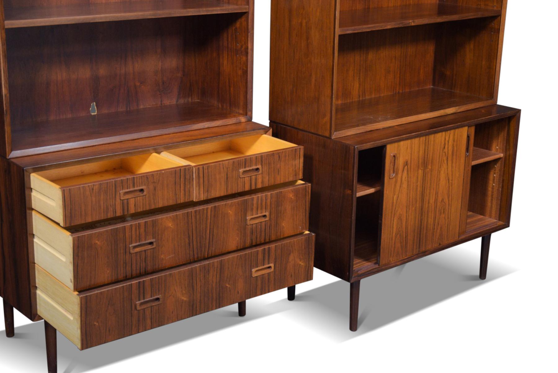 Danish Pair of Rosewood Bookcases by Lyby Møbler For Sale