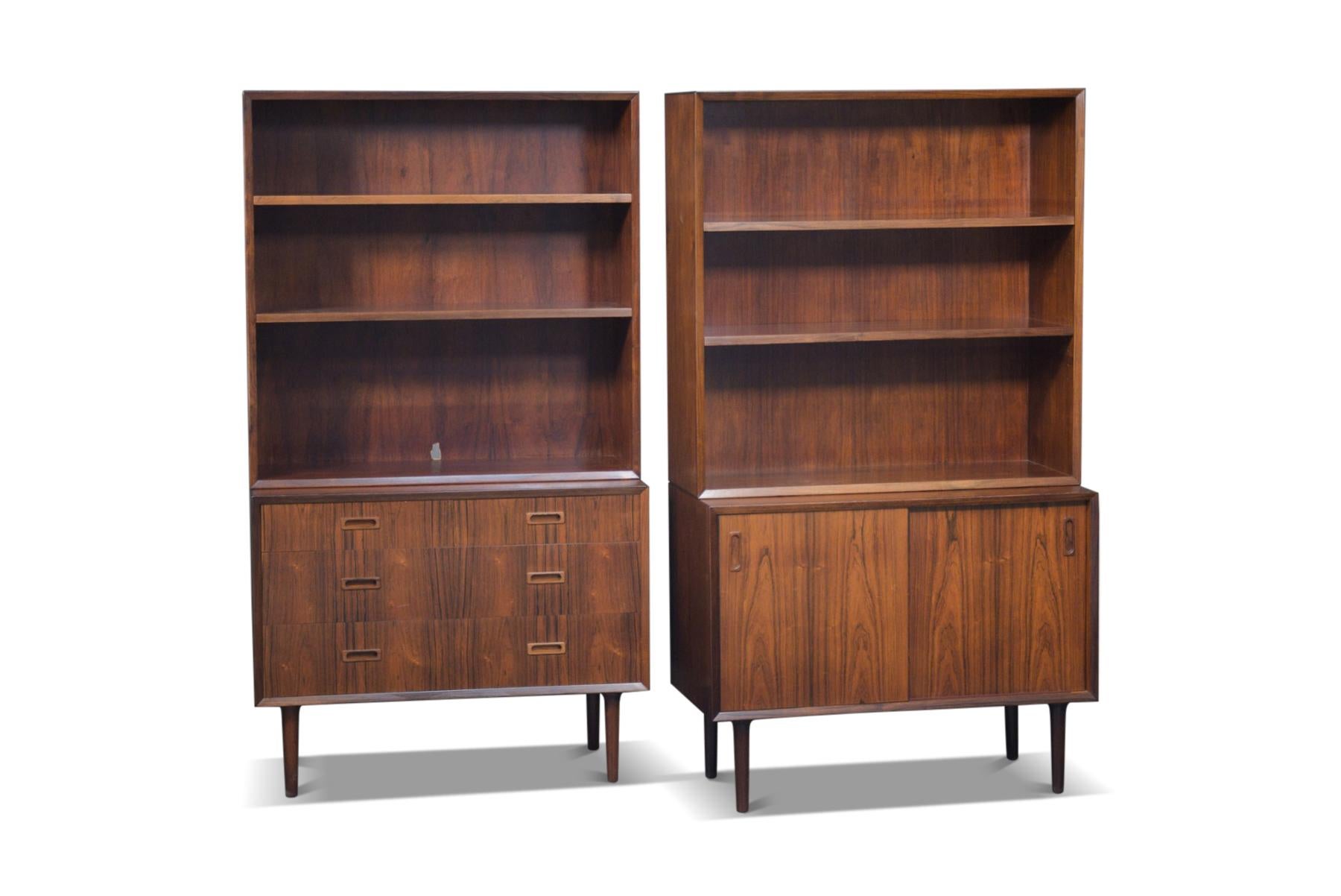 Pair of Rosewood Bookcases by Lyby Møbler In Good Condition For Sale In Berkeley, CA