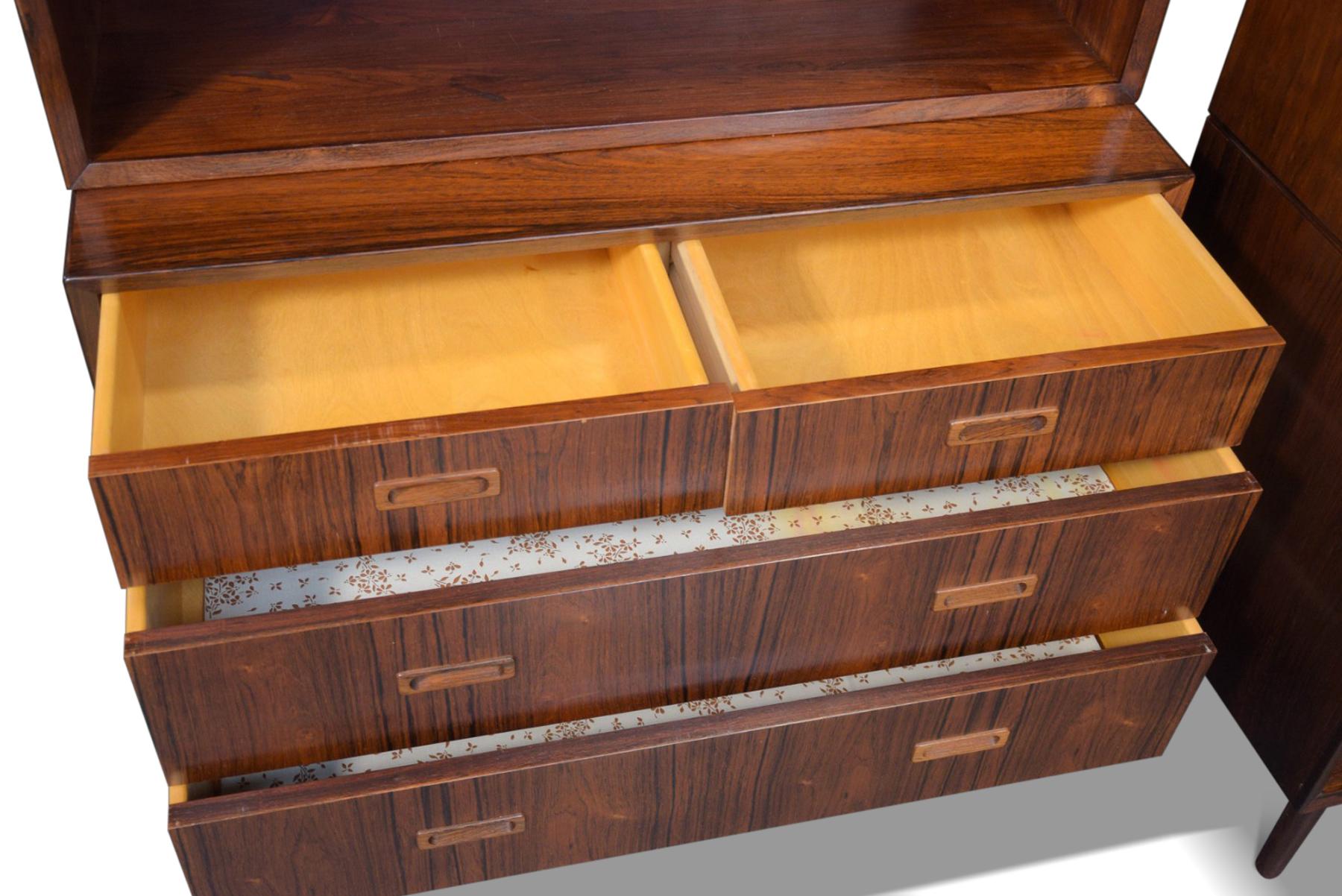 Danish Brazilian Rosewood Dresser With Bookcase Hutch by Lyby Møbler For Sale
