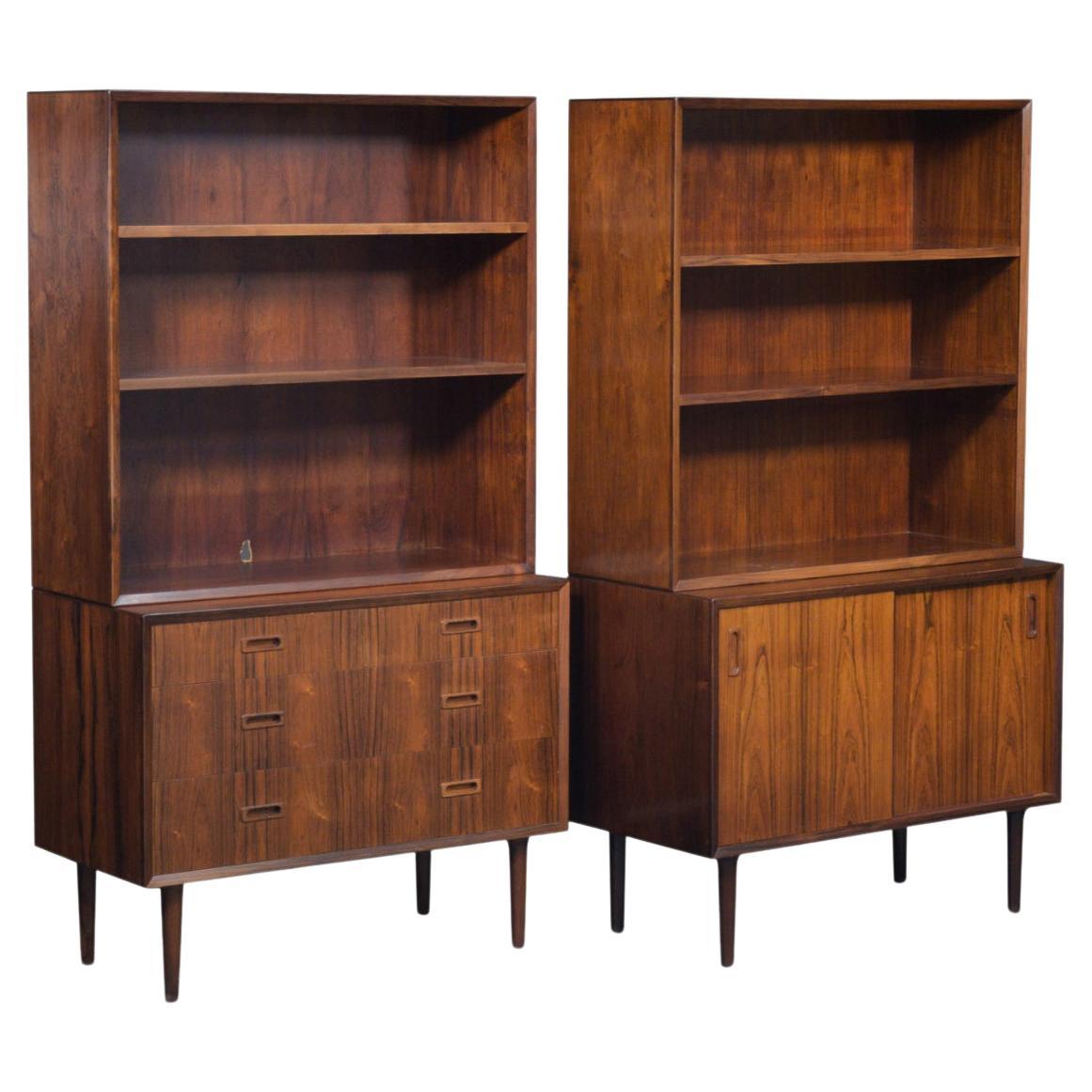 Pair of Rosewood Bookcases by Lyby Møbler For Sale