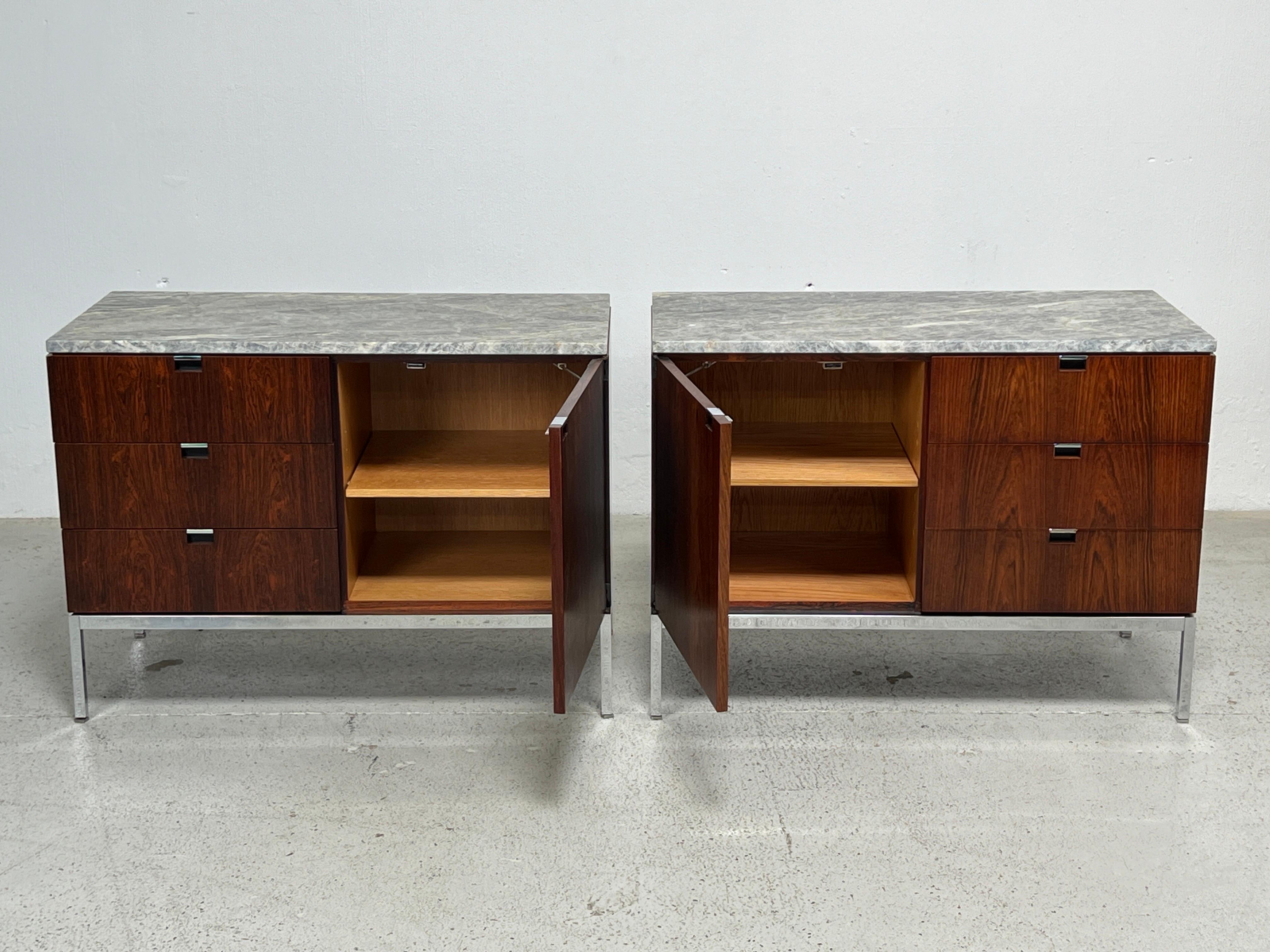 Pair of Rosewood Cabinets by Florence Knoll for Knoll  In Good Condition For Sale In Dallas, TX