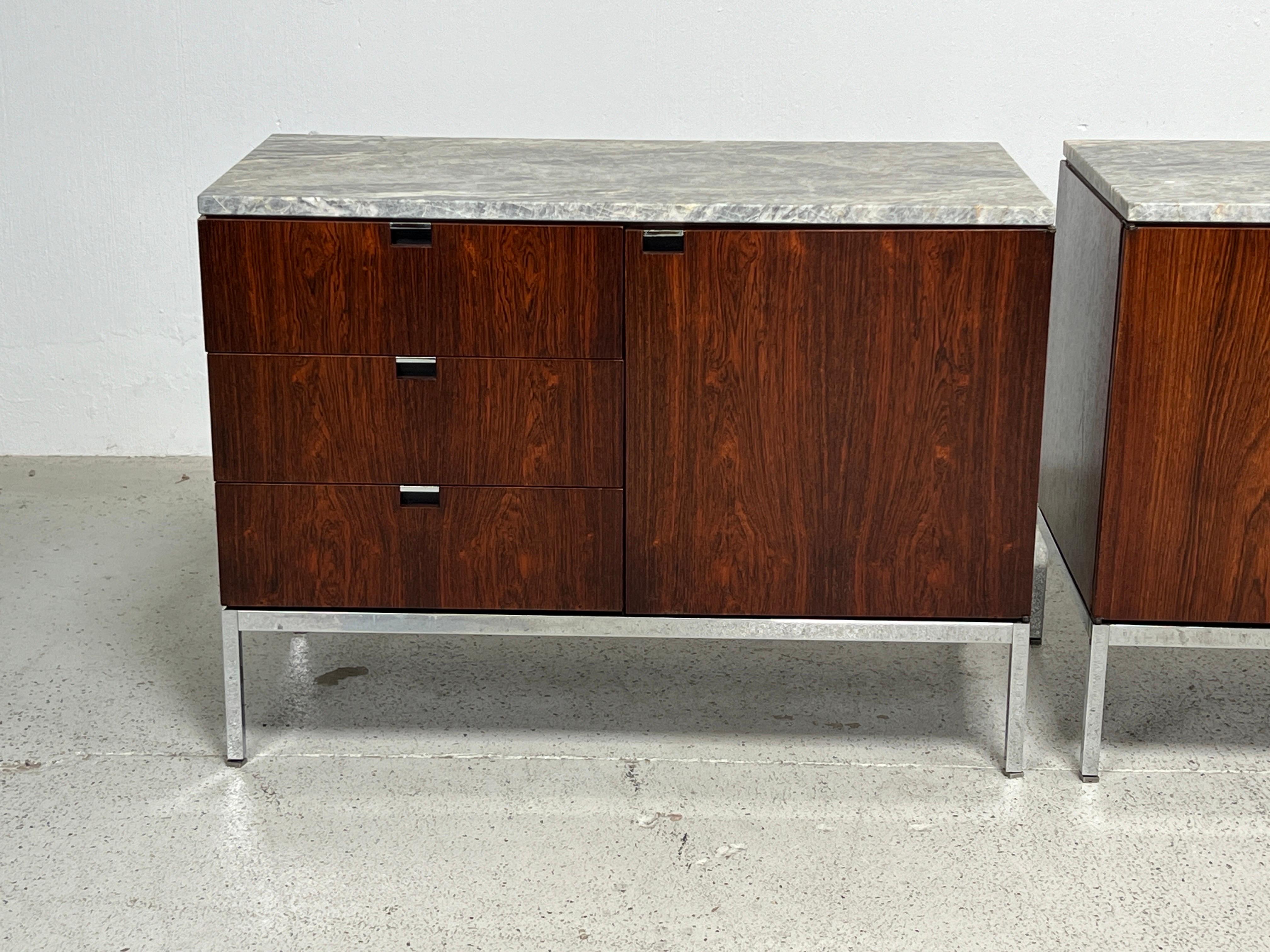 Pair of Rosewood Cabinets by Florence Knoll for Knoll  For Sale 1