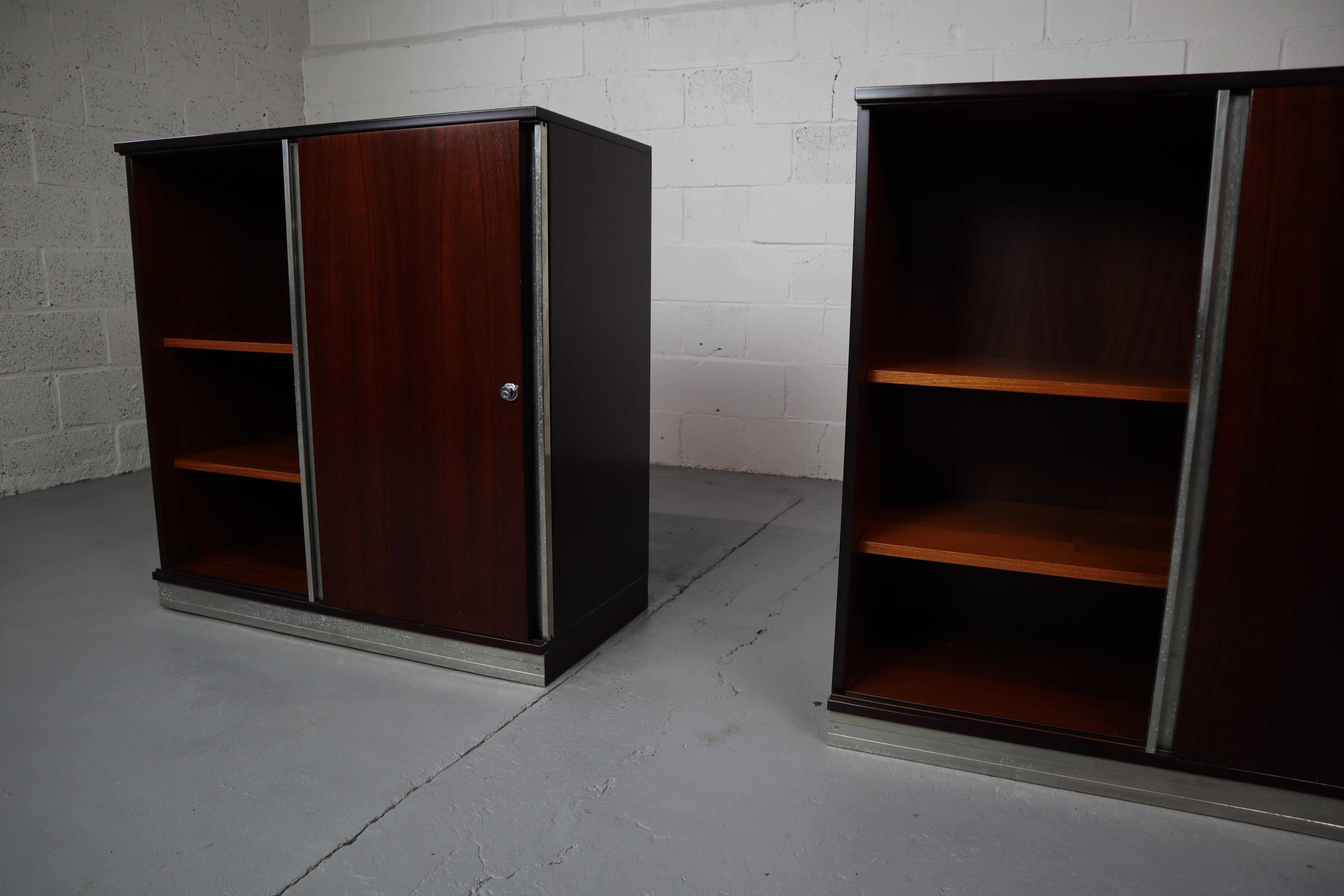 Mid-Century Modern Pair of Rosewood Cabinets by Ico and Luisa Parisi for Mim Roma Italy, 1958