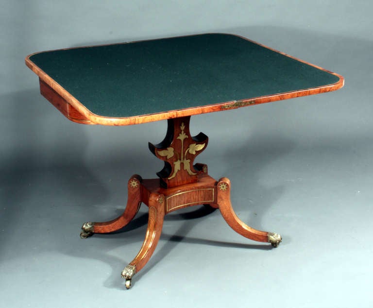 Pair of Rosewood Card Tables, circa 1820 In Good Condition For Sale In Bradford-on-Avon, Wiltshire