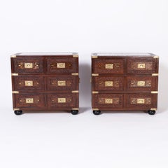 Pair of Rosewood Carved and Inlaid Stands