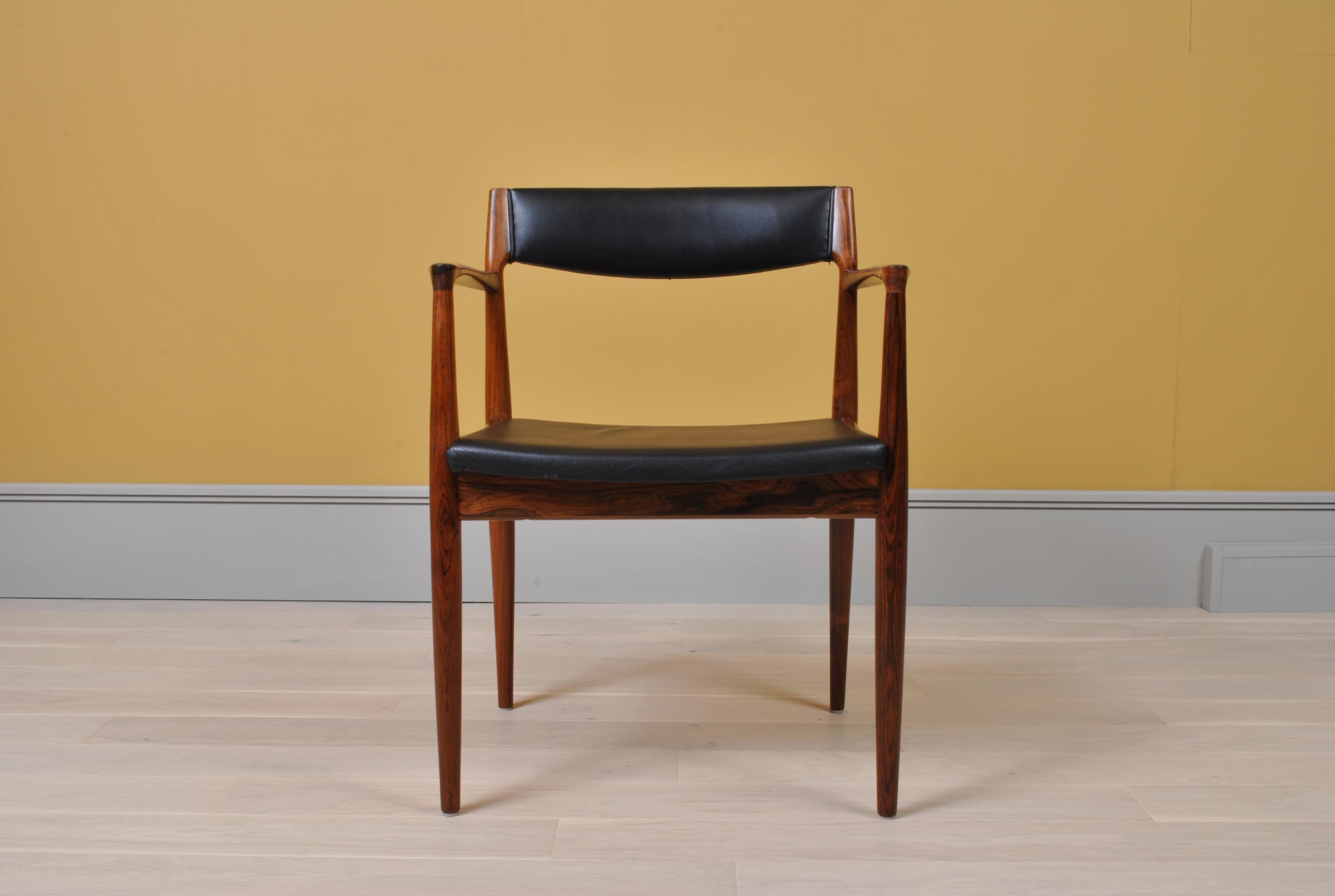 Danish Pair of Rosewood Chairs by Henry W Klein