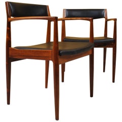 Vintage Pair of Rosewood Chairs by Henry W Klein