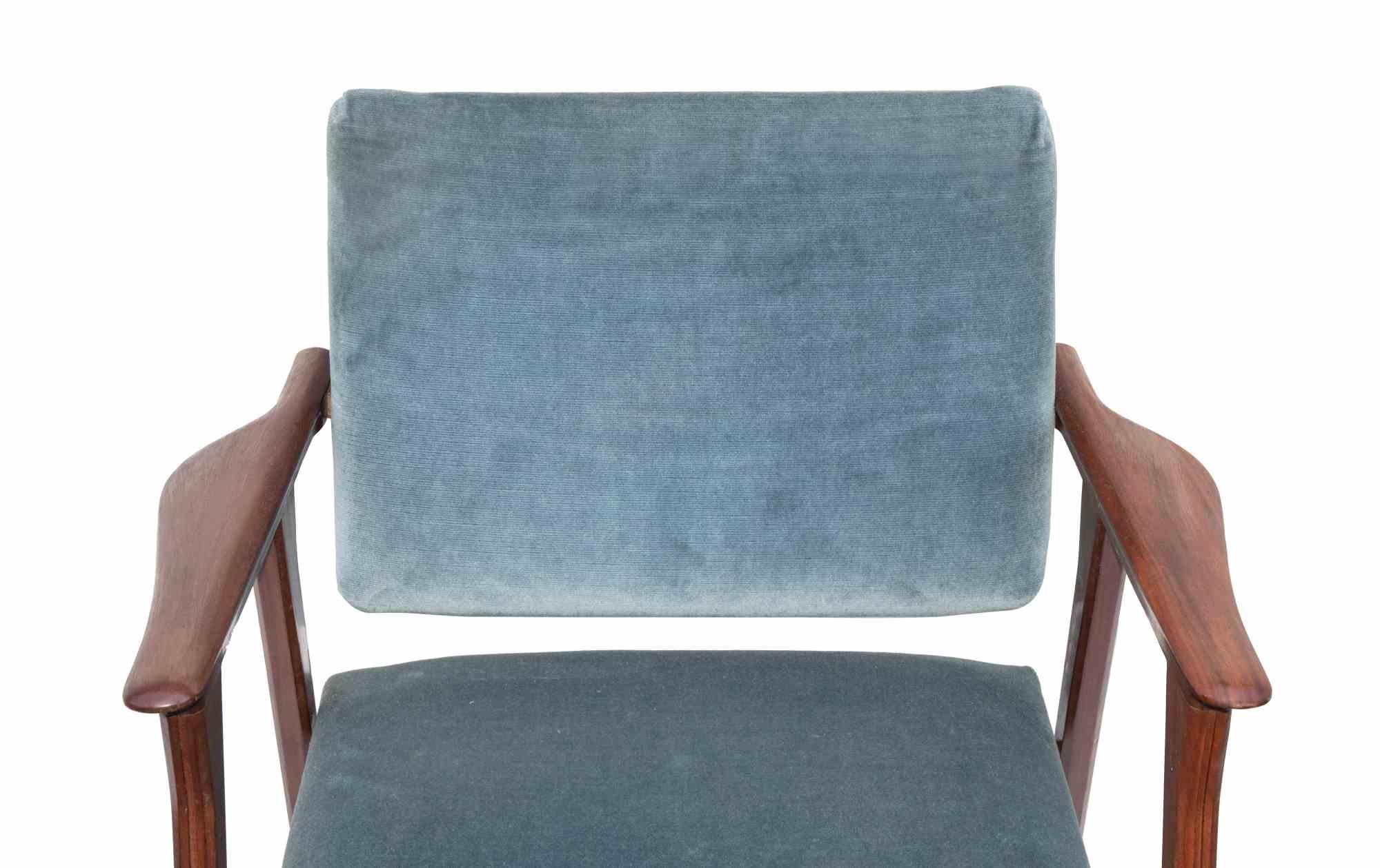 Velvet Pair of Rosewood Chairs 