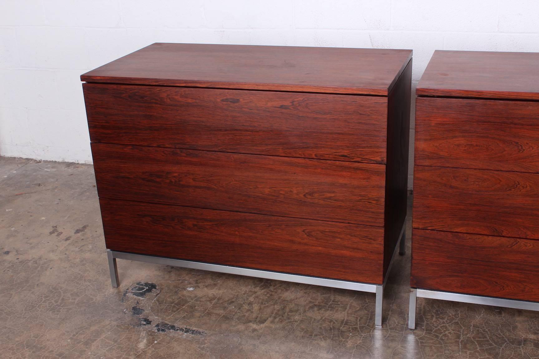 Mid-20th Century Pair of Rosewood Chests by Florence Knoll