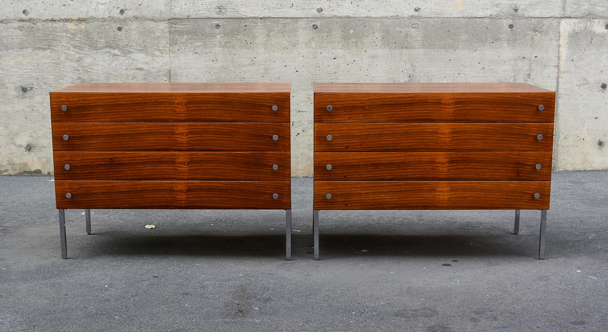 Mid-Century Modern Pair of Rosewood Chests by Poul Norreklit for Sigurd Hansen For Sale