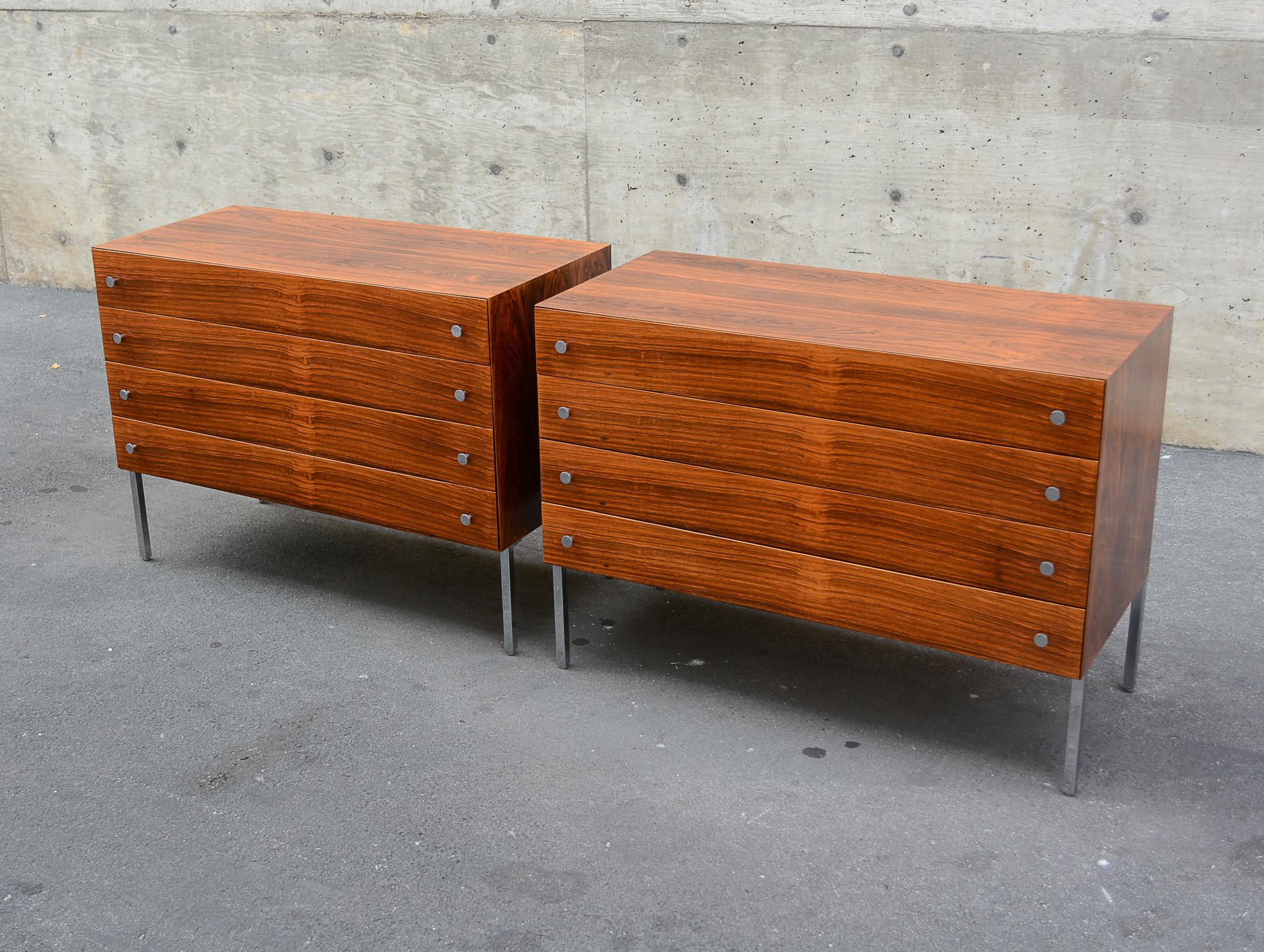 Danish Pair of Rosewood Chests by Poul Norreklit for Sigurd Hansen For Sale