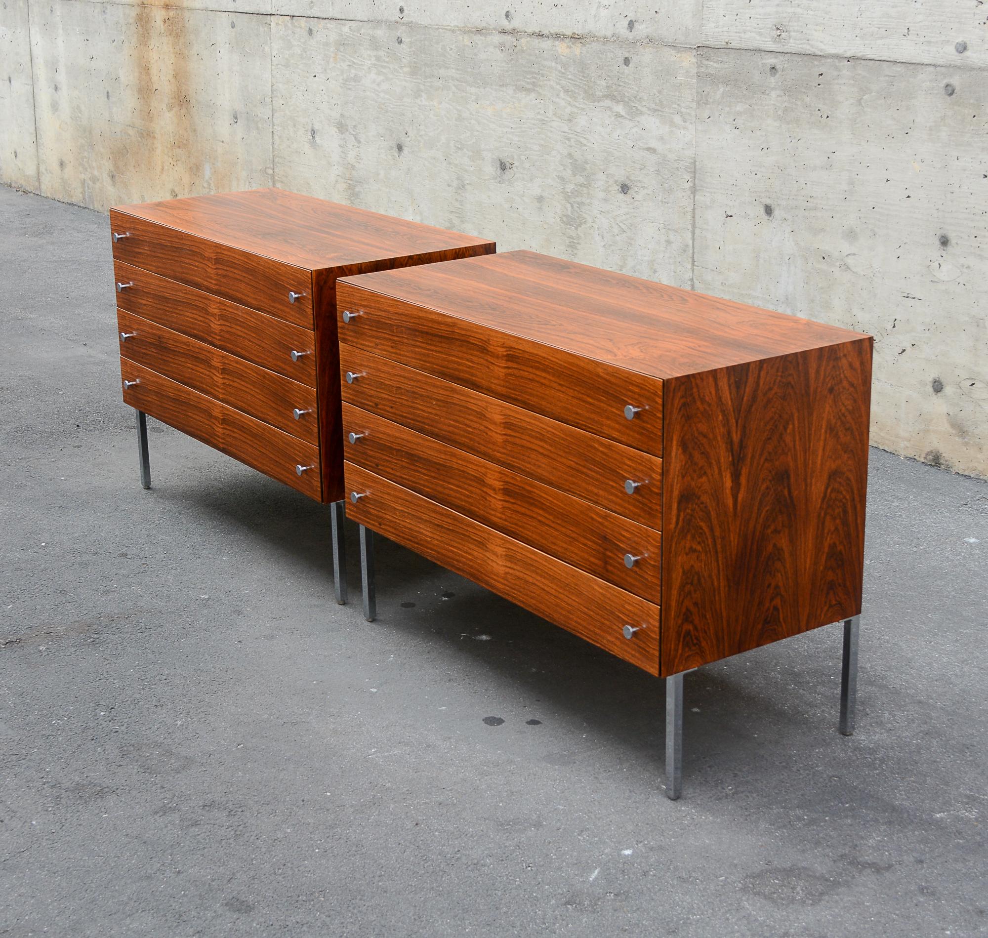 Pair of Rosewood Chests by Poul Norreklit for Sigurd Hansen In Good Condition For Sale In San Mateo, CA