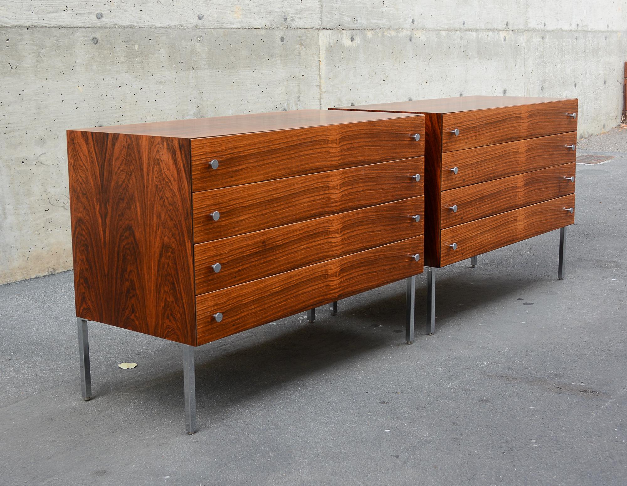 20th Century Pair of Rosewood Chests by Poul Norreklit for Sigurd Hansen For Sale