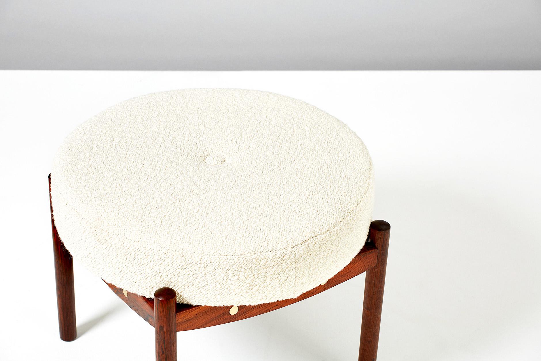 Mid-20th Century Pair of Vintage Circular Ottomans, circa 1950s