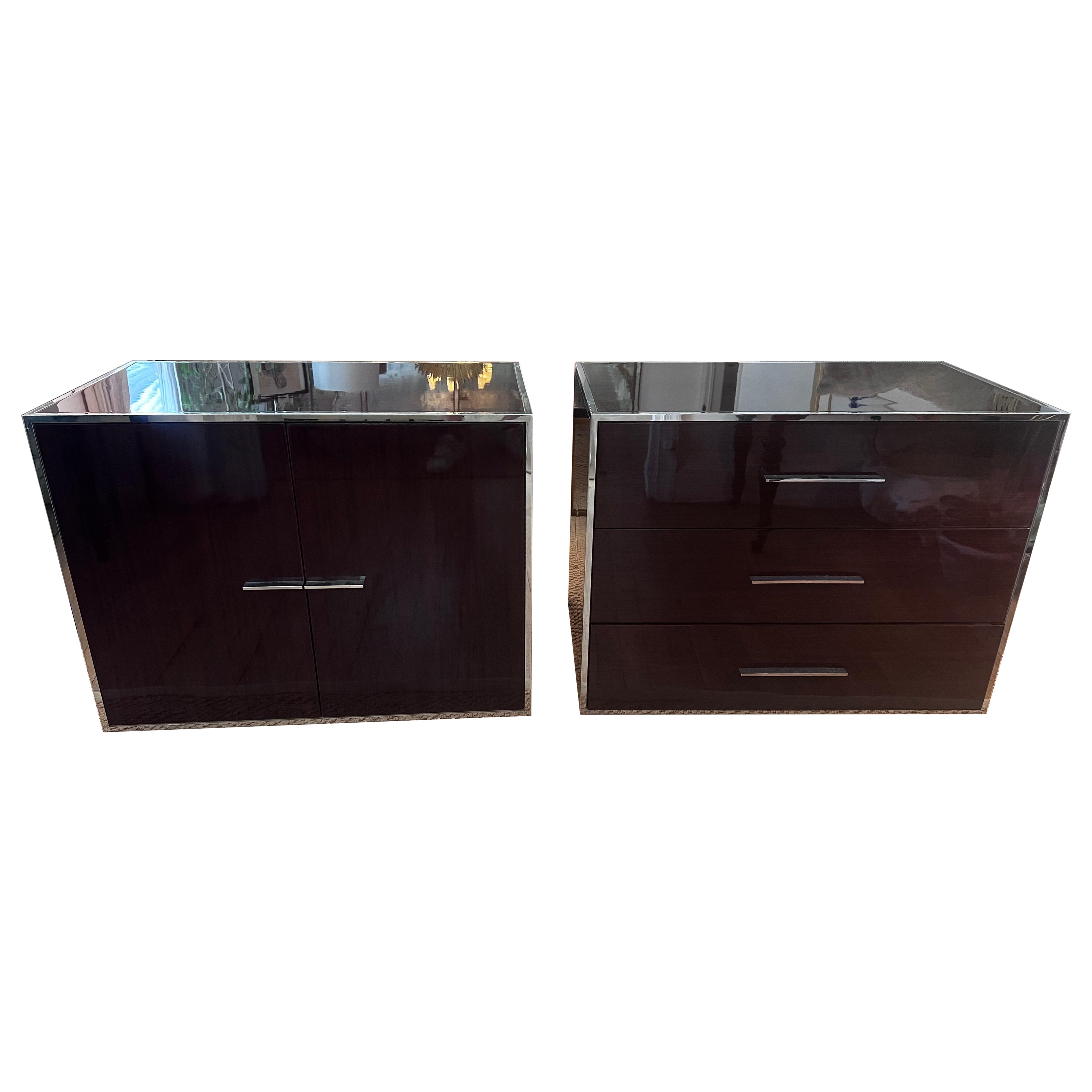 Pair of Rosewood Decca Cabinets (Side Tables or one Bar Cabinet)