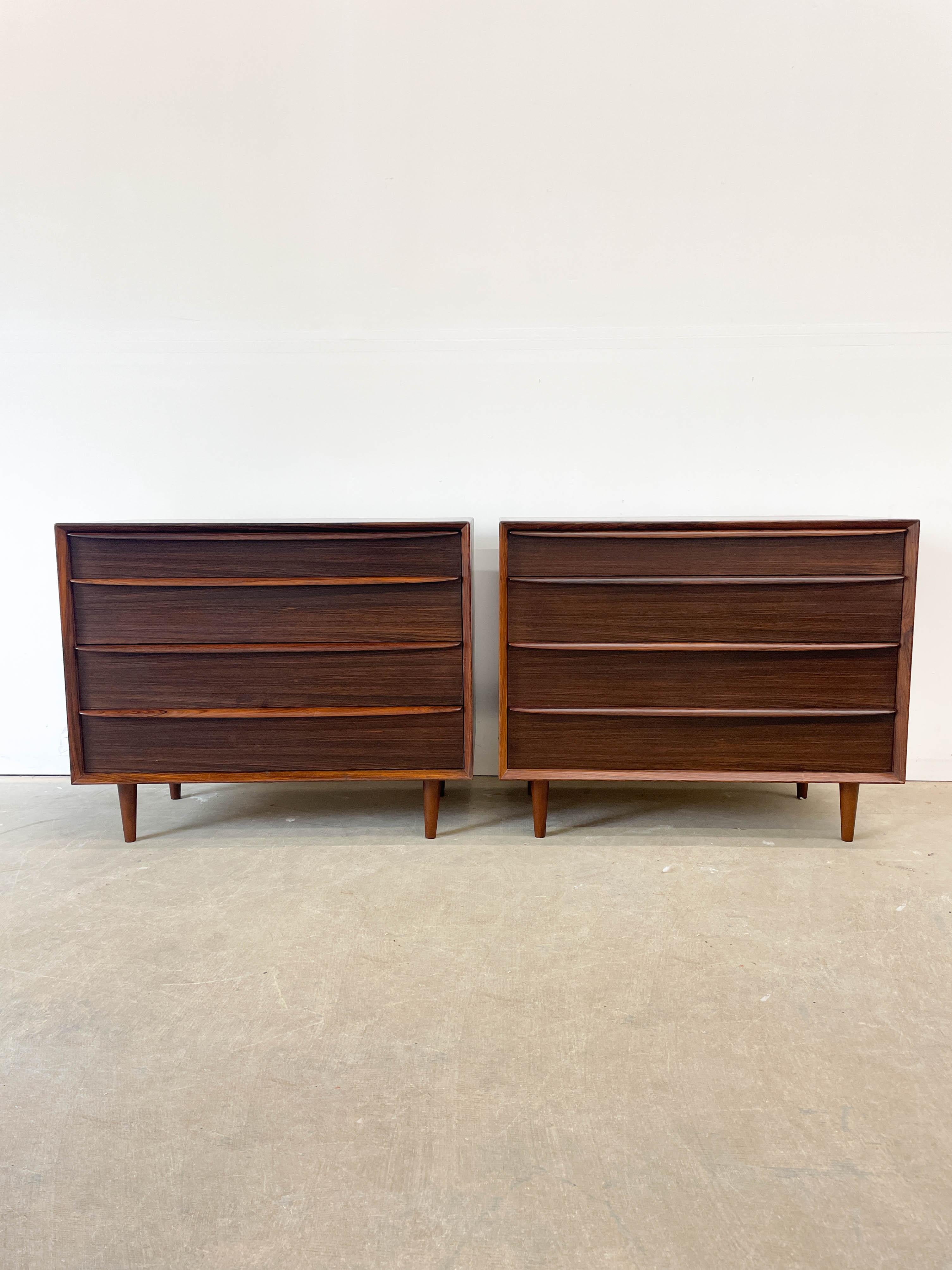 Danish Pair of Rosewood Dressers by Falster