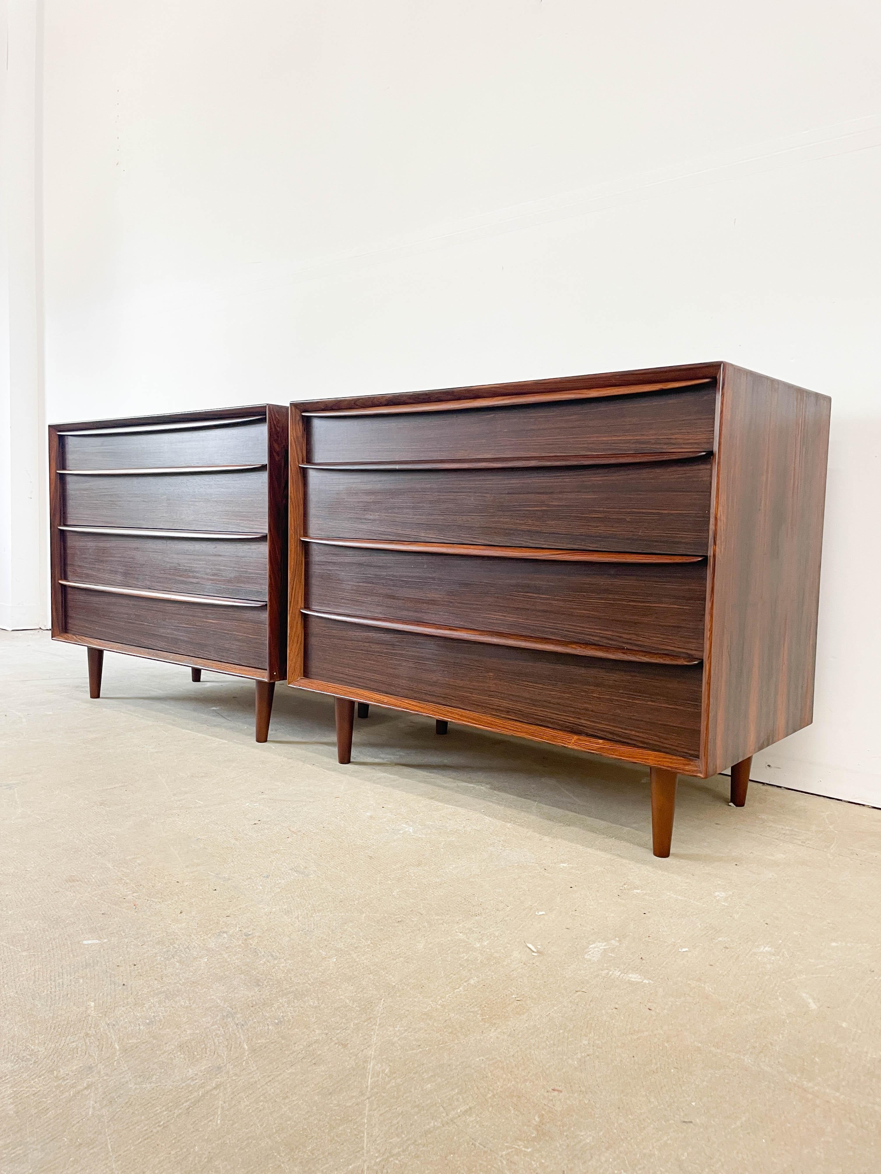 20th Century Pair of Rosewood Dressers by Falster