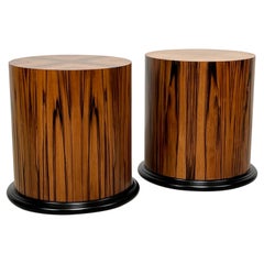 Pair of Rosewood Drum Tables
