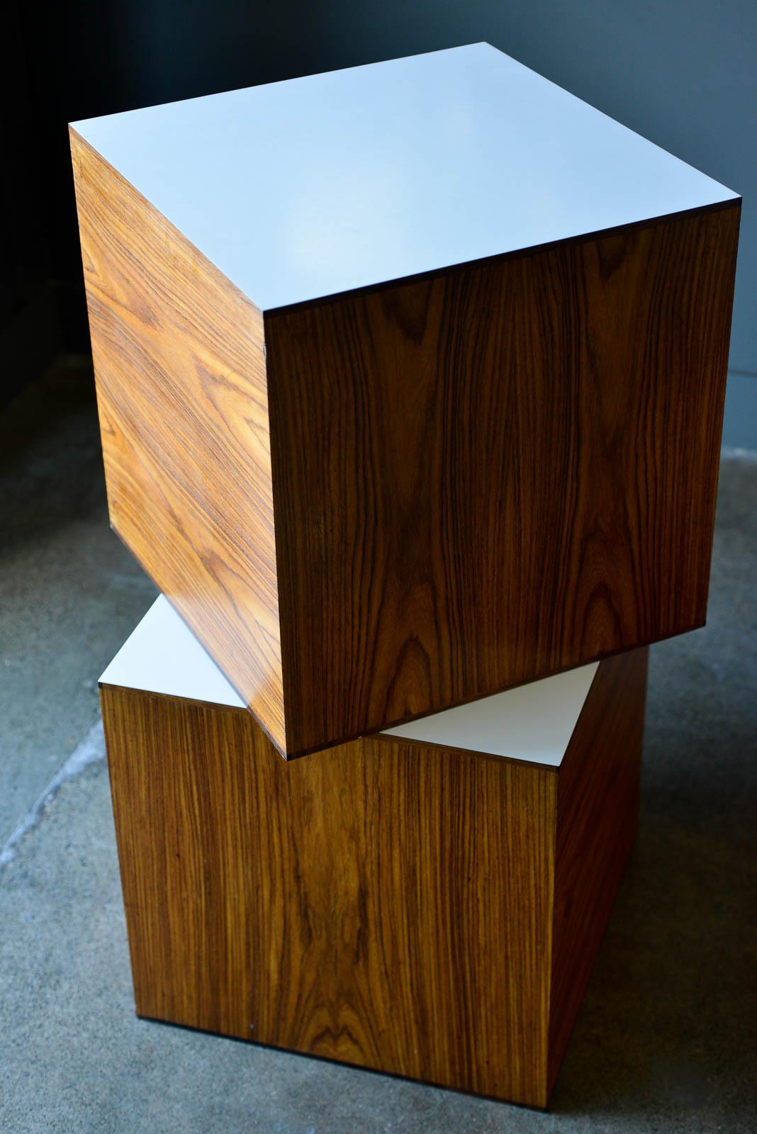 Pair of Rosewood End Tables or Pedestals by Milo Baughman, 1970 3