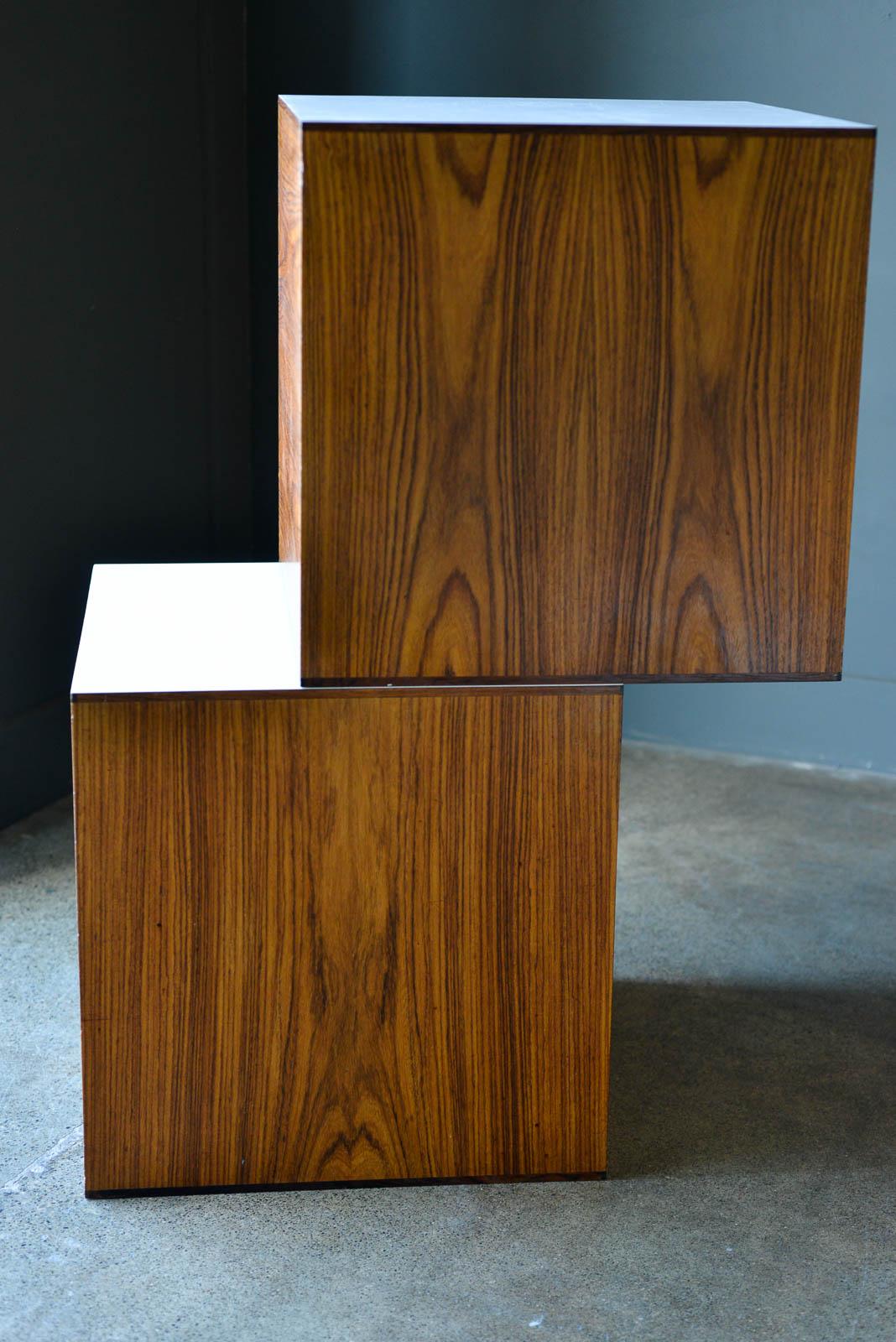 Pair of Rosewood End Tables or Pedestals by Milo Baughman, 1970 4