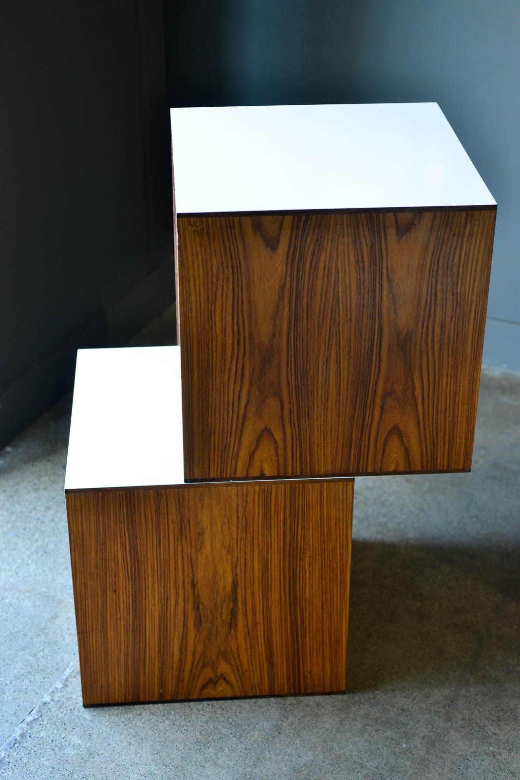Pair of Rosewood End Tables or Pedestals by Milo Baughman, 1970 5