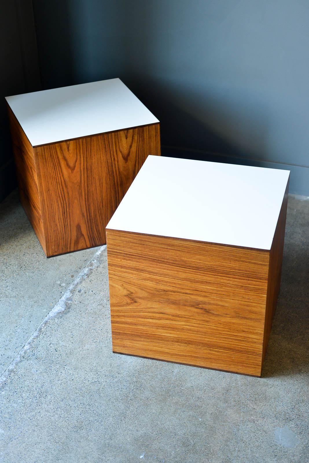 Mid-Century Modern Pair of Rosewood End Tables or Pedestals by Milo Baughman, 1970