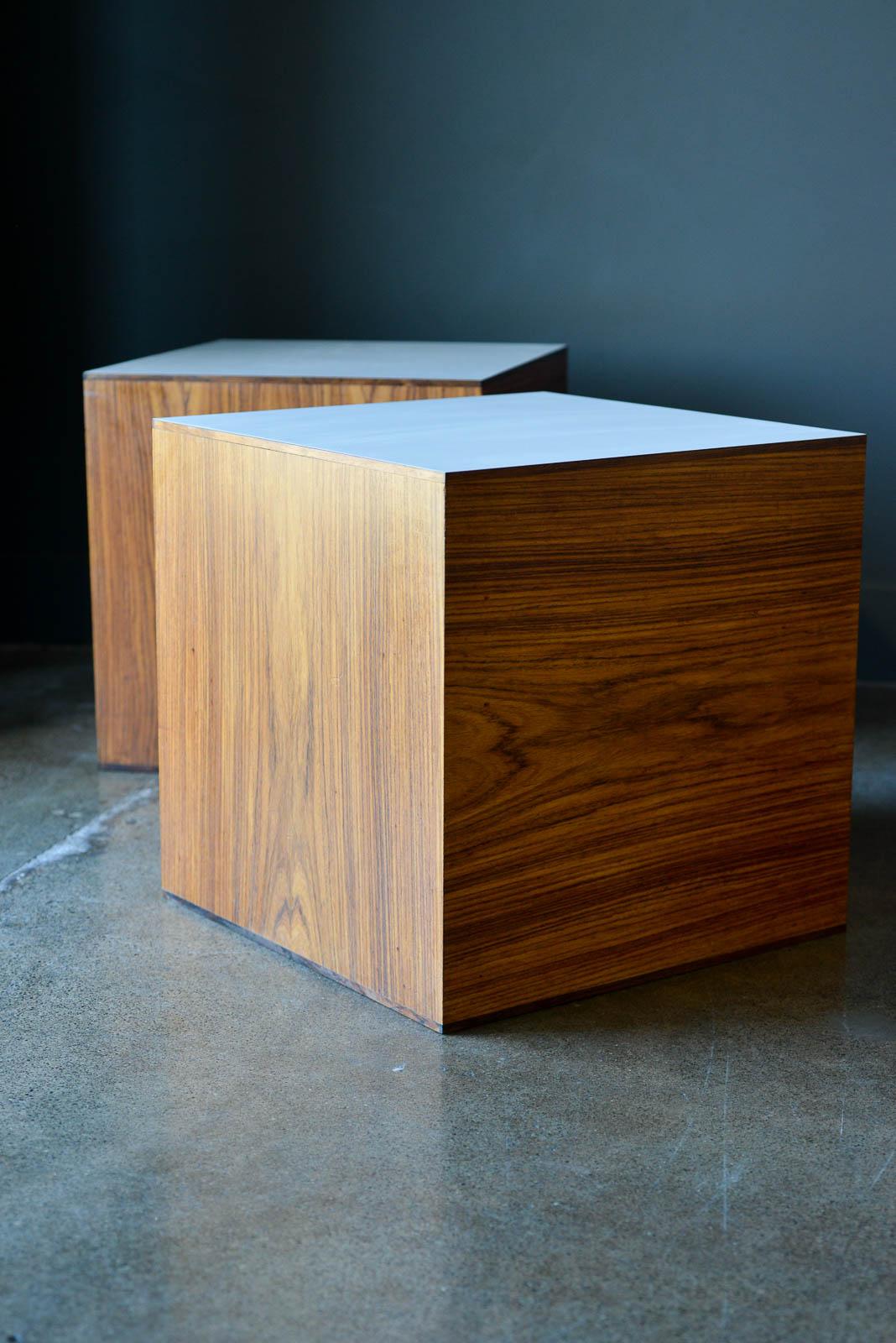 Pair of Rosewood End Tables or Pedestals by Milo Baughman, 1970 In Good Condition In Costa Mesa, CA