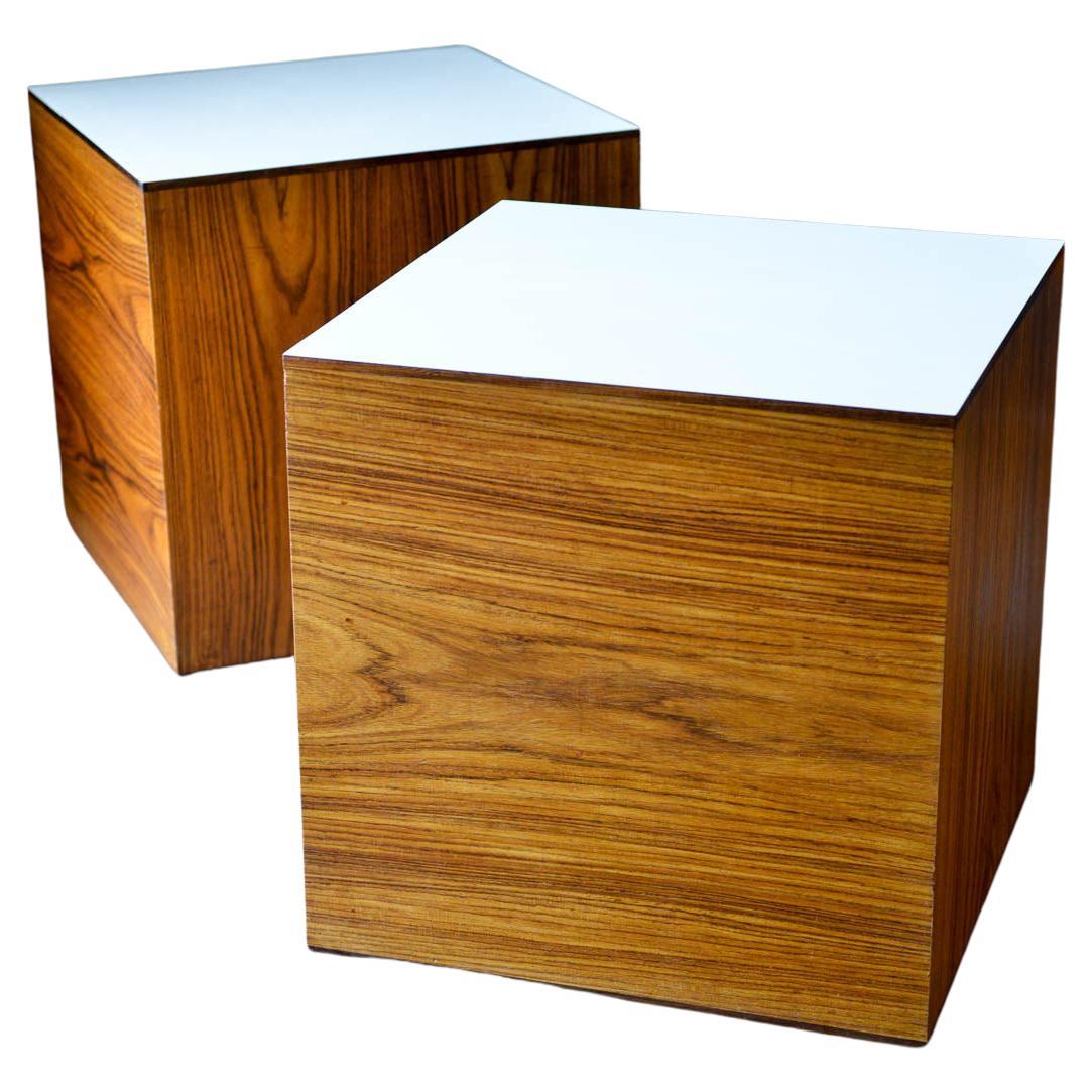Pair of Rosewood End Tables or Pedestals by Milo Baughman, 1970