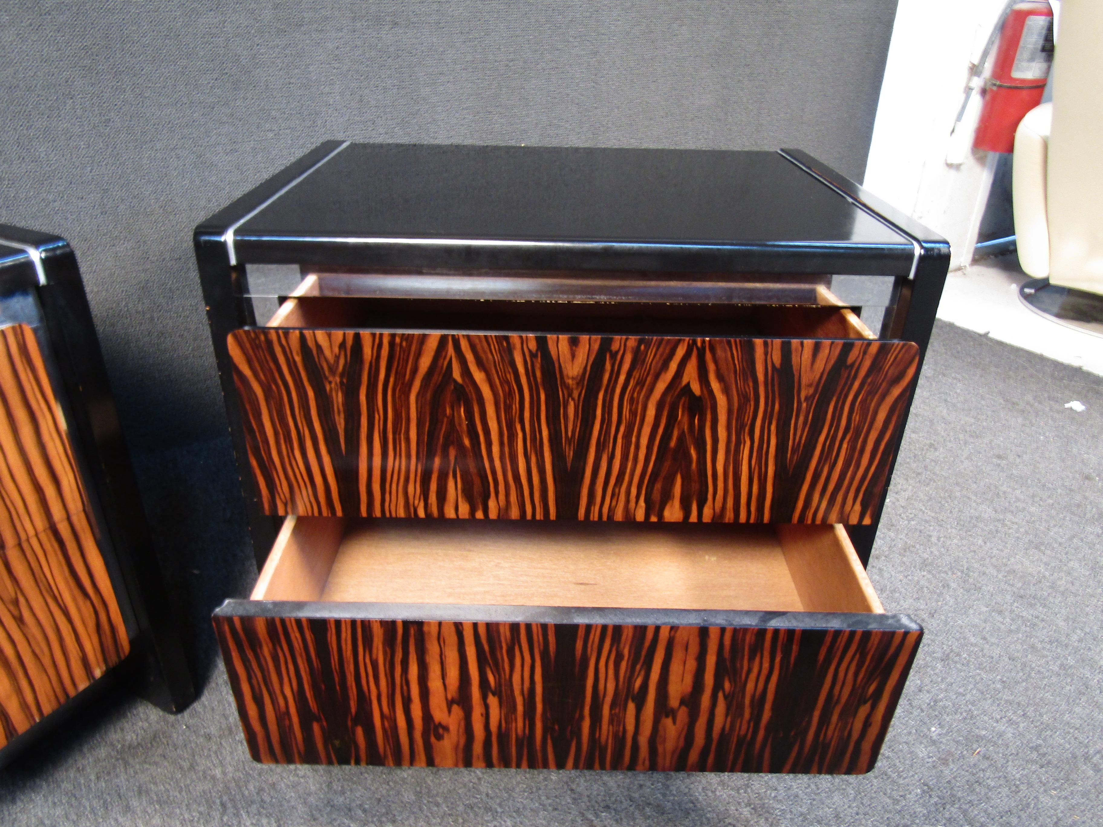 Pair of Rosewood Front Nightstands by John Stuart 1