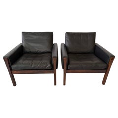 Pair of Rosewood Hans Wegner AP 62 Lounge Chairs